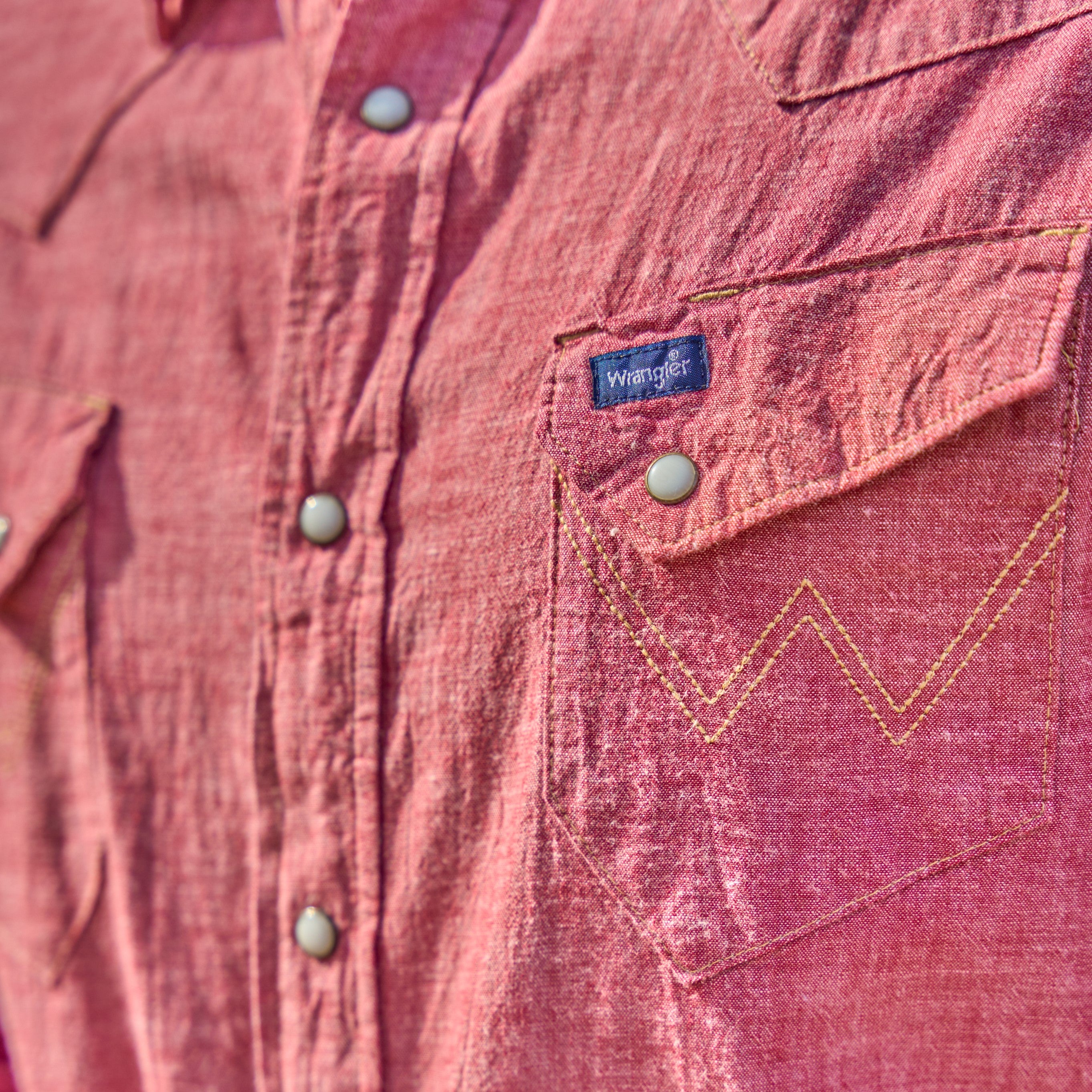 Vintage-Inspired Chambray Long Sleeve Snap Shirt by Wrangler #112360099