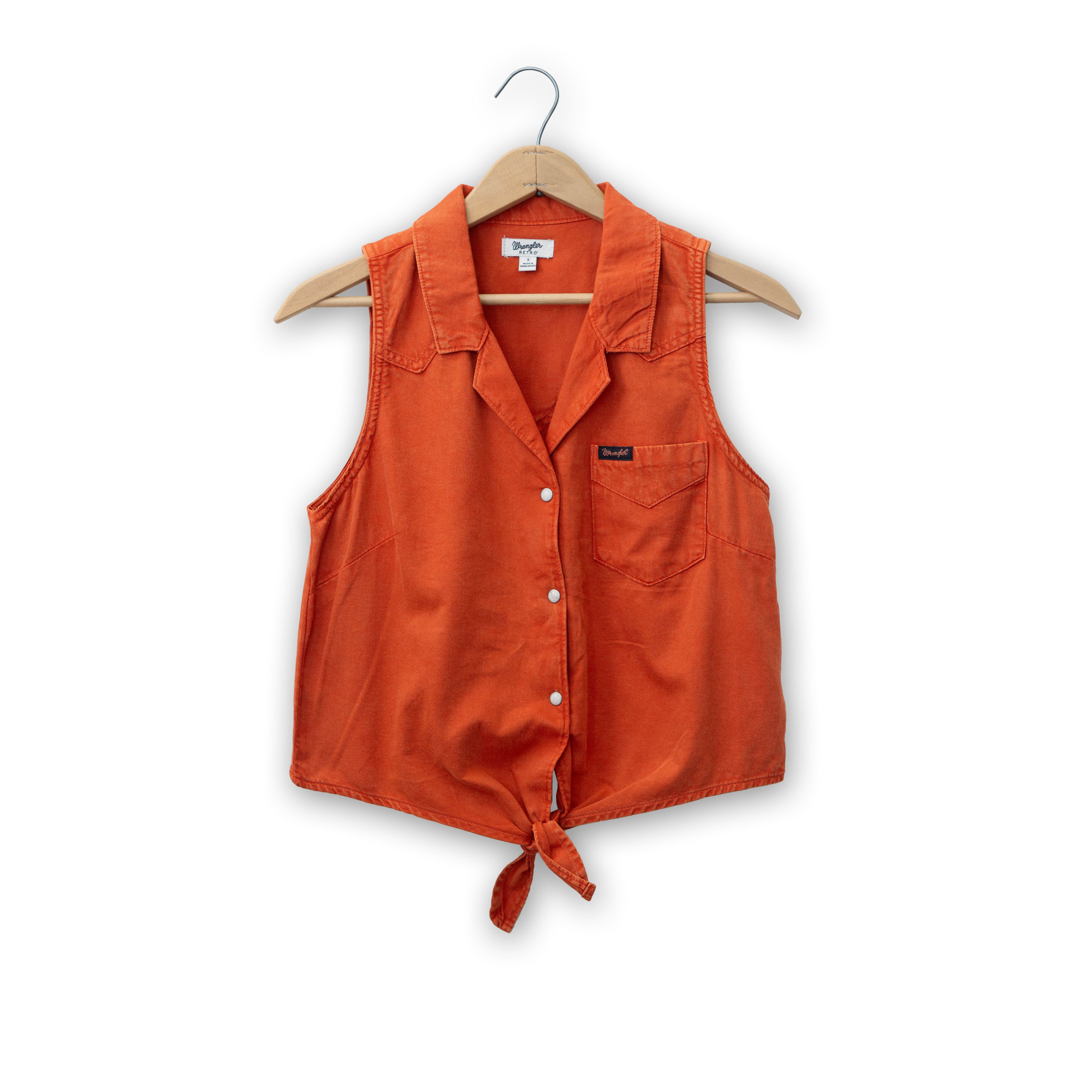 Women's Sleeveless Tie Front Camp Shirt by Wrangler
