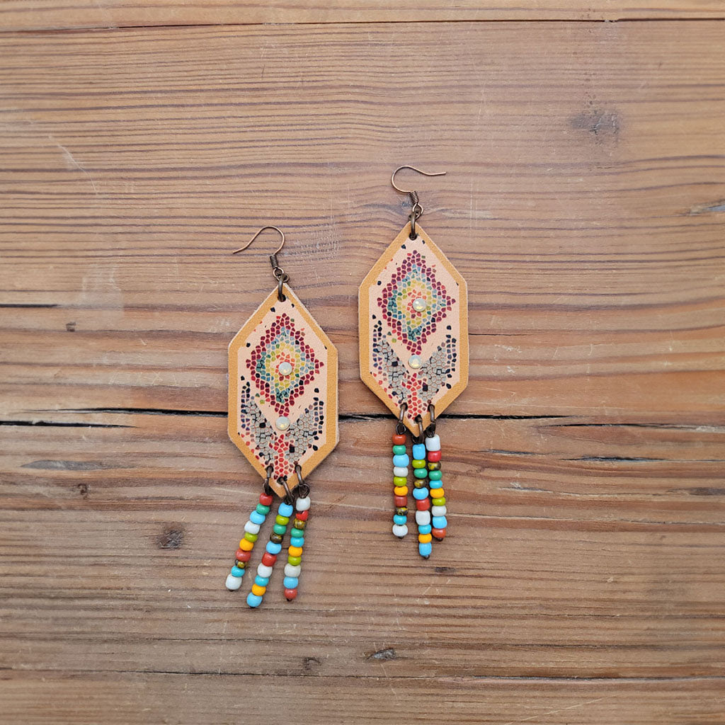Trading Post Leather Earrings #2-77