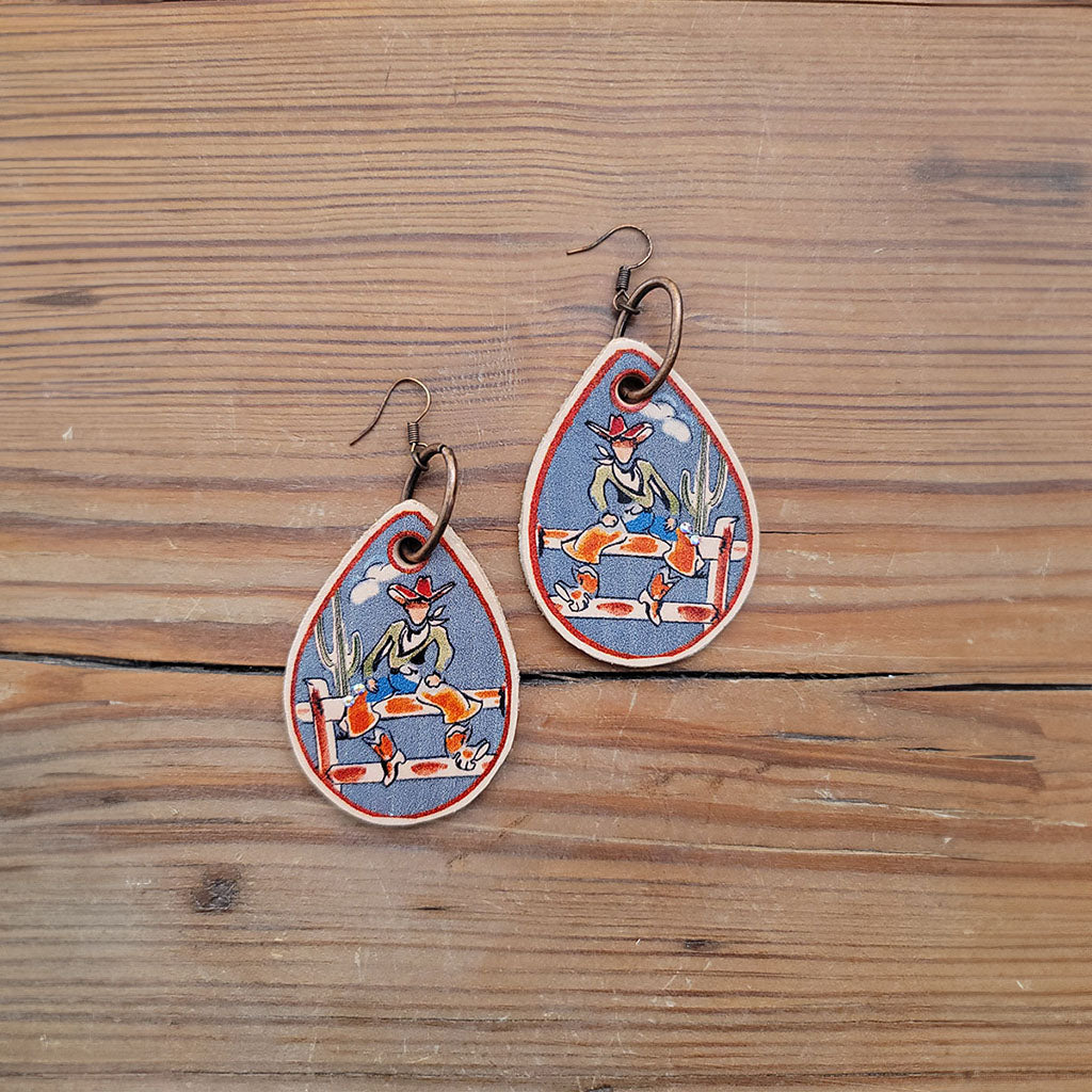 Ranch Party Leather Earrings #2-A8