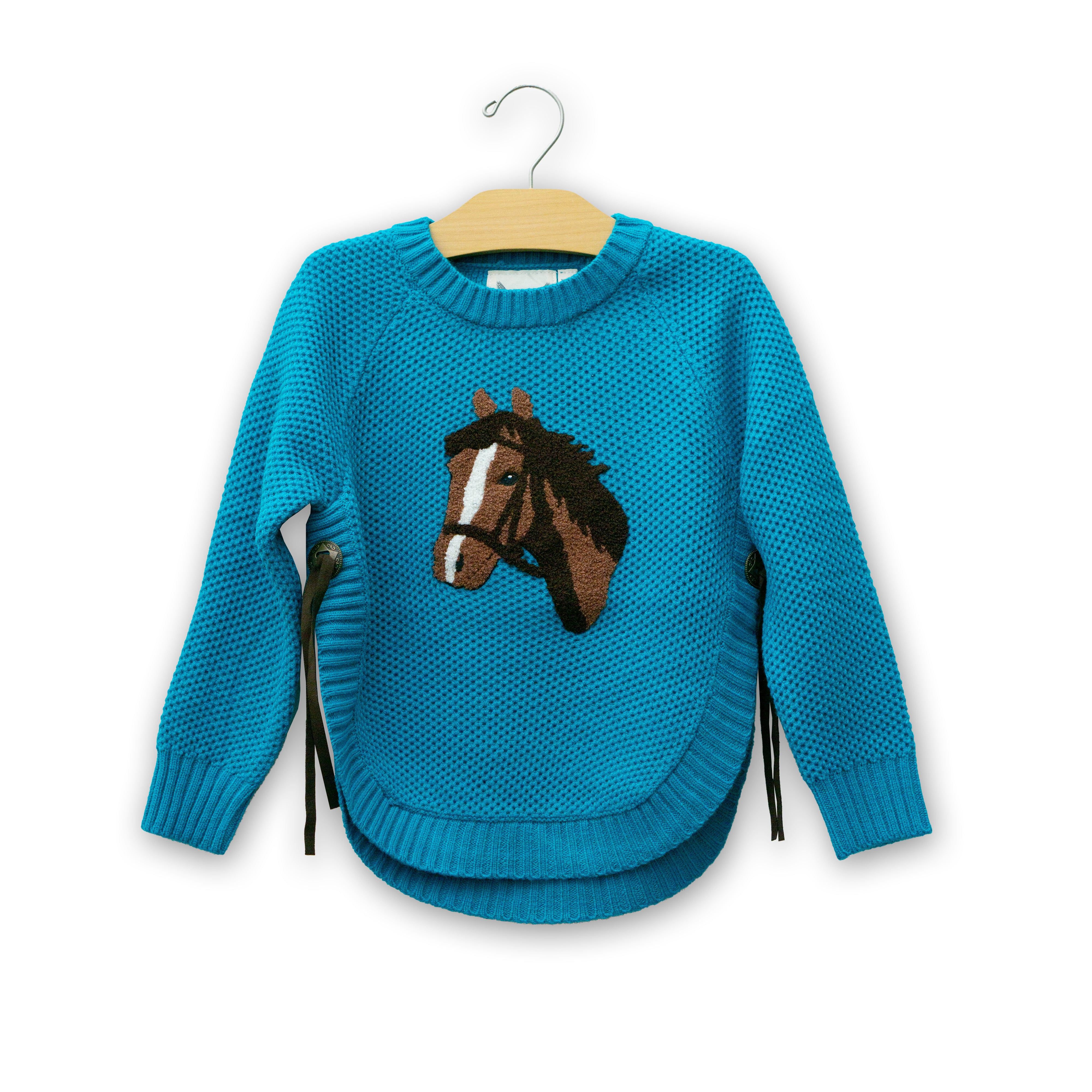 Youth Knit Horse Sweater by Cotton & Rye #CRG217TQ