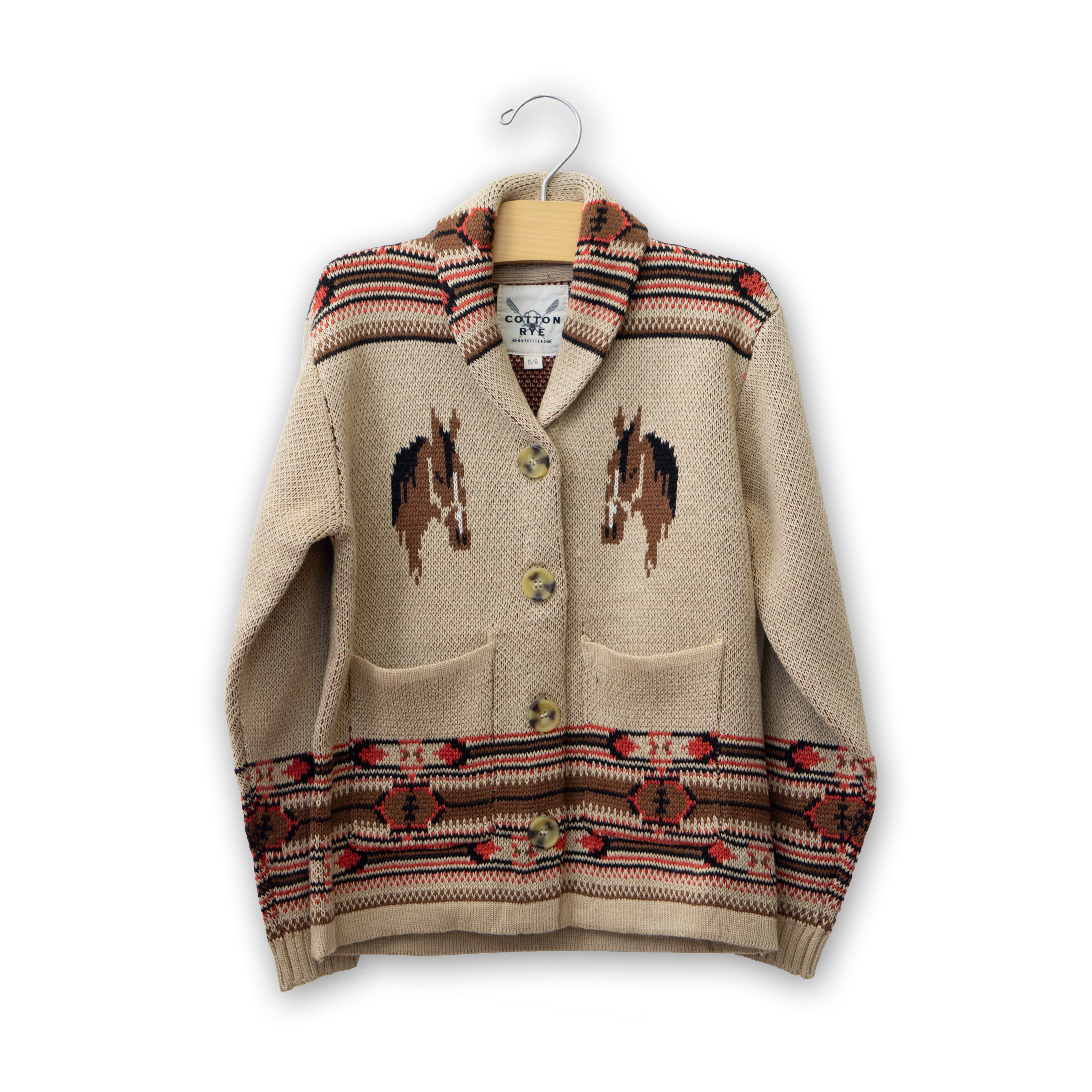Youth Cash Horse Cardigan by Cotton & Rye #CRG511T