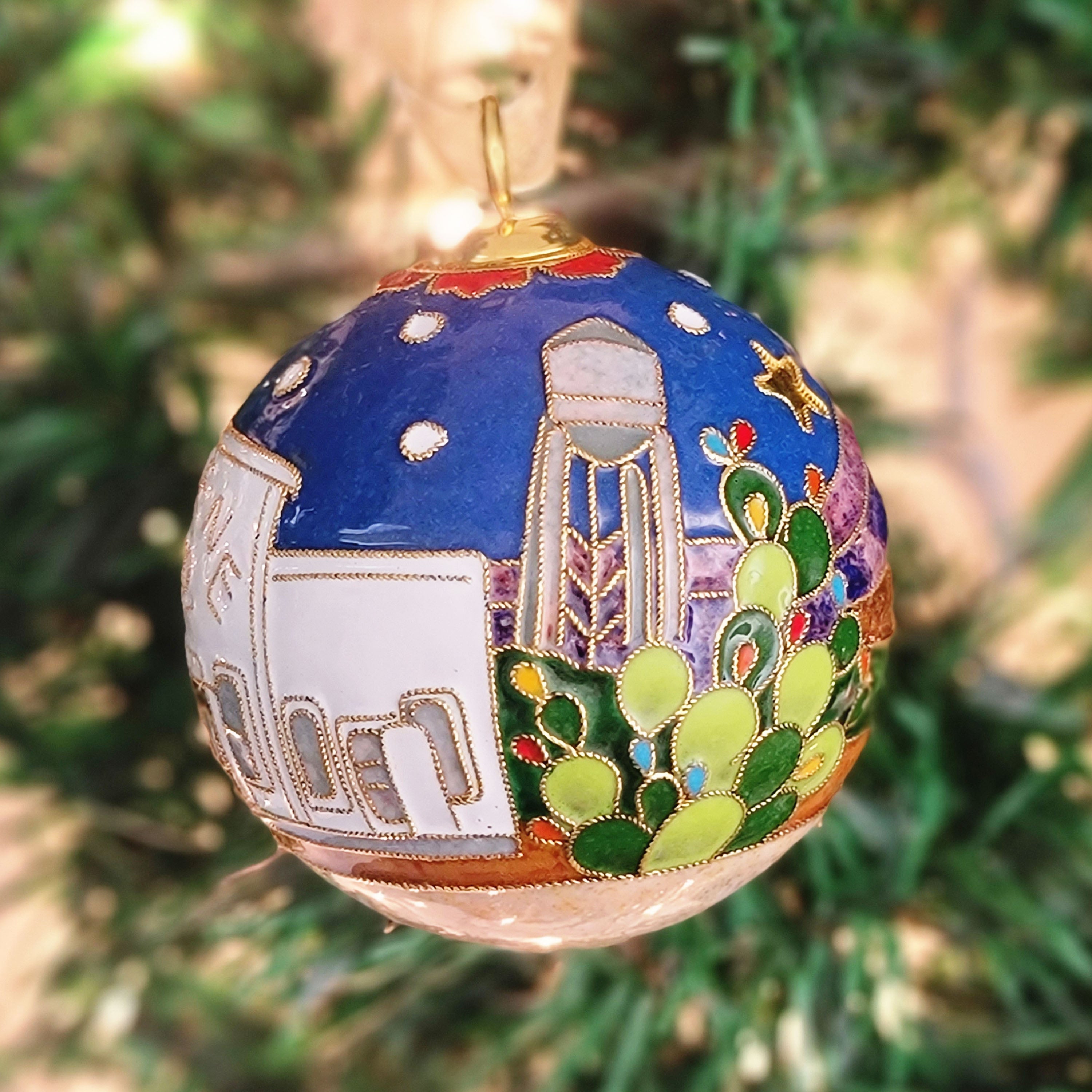 Gold Cowboy Kringle Cloisonné Ornament by Kitty Keller – Cotton