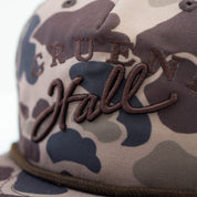 Gruene Hall 3D Embroidered Logo Bark Duck Camo Rope Cap #256P