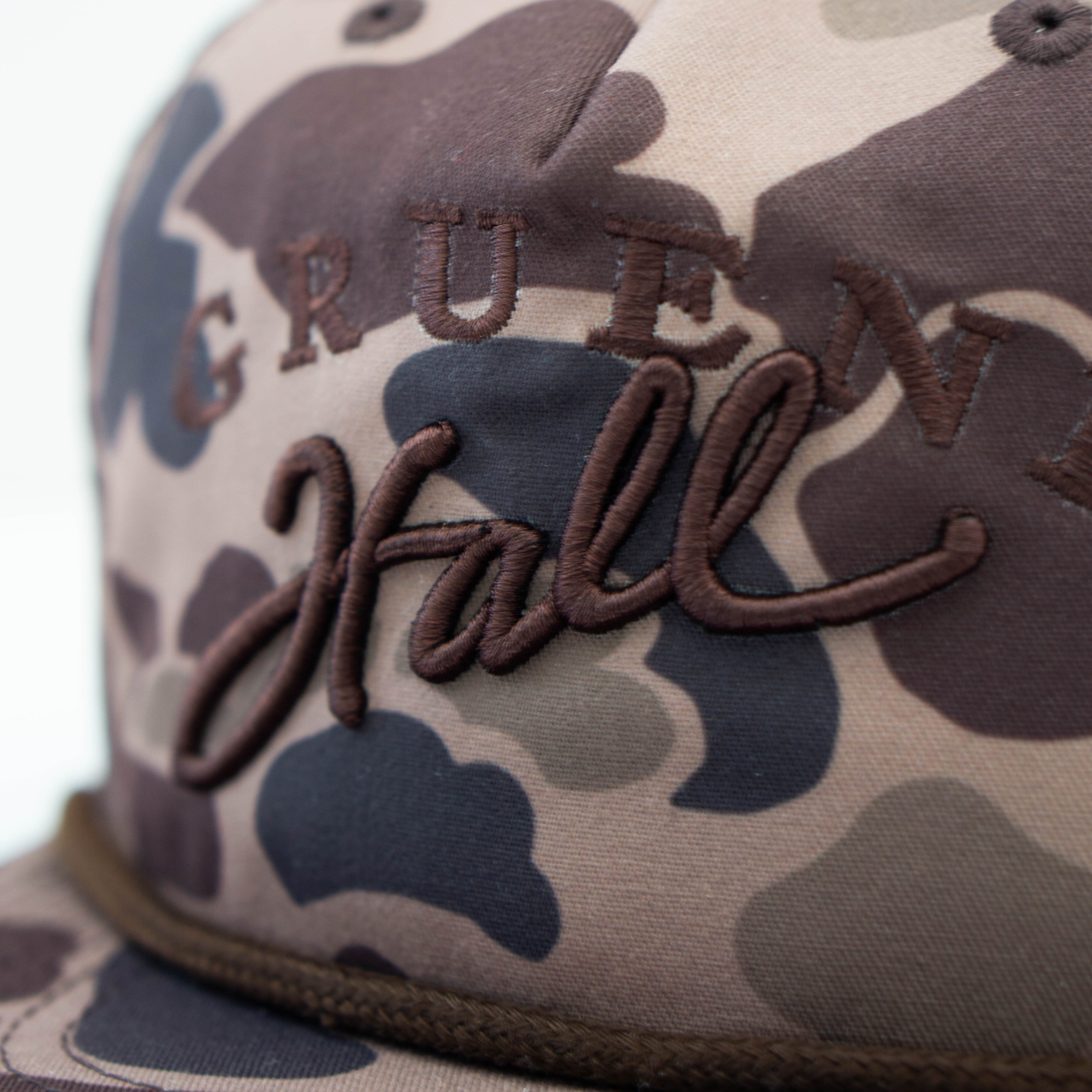 Gruene Hall 3D Embroidered Logo Bark Duck Camo Rope Cap #256P