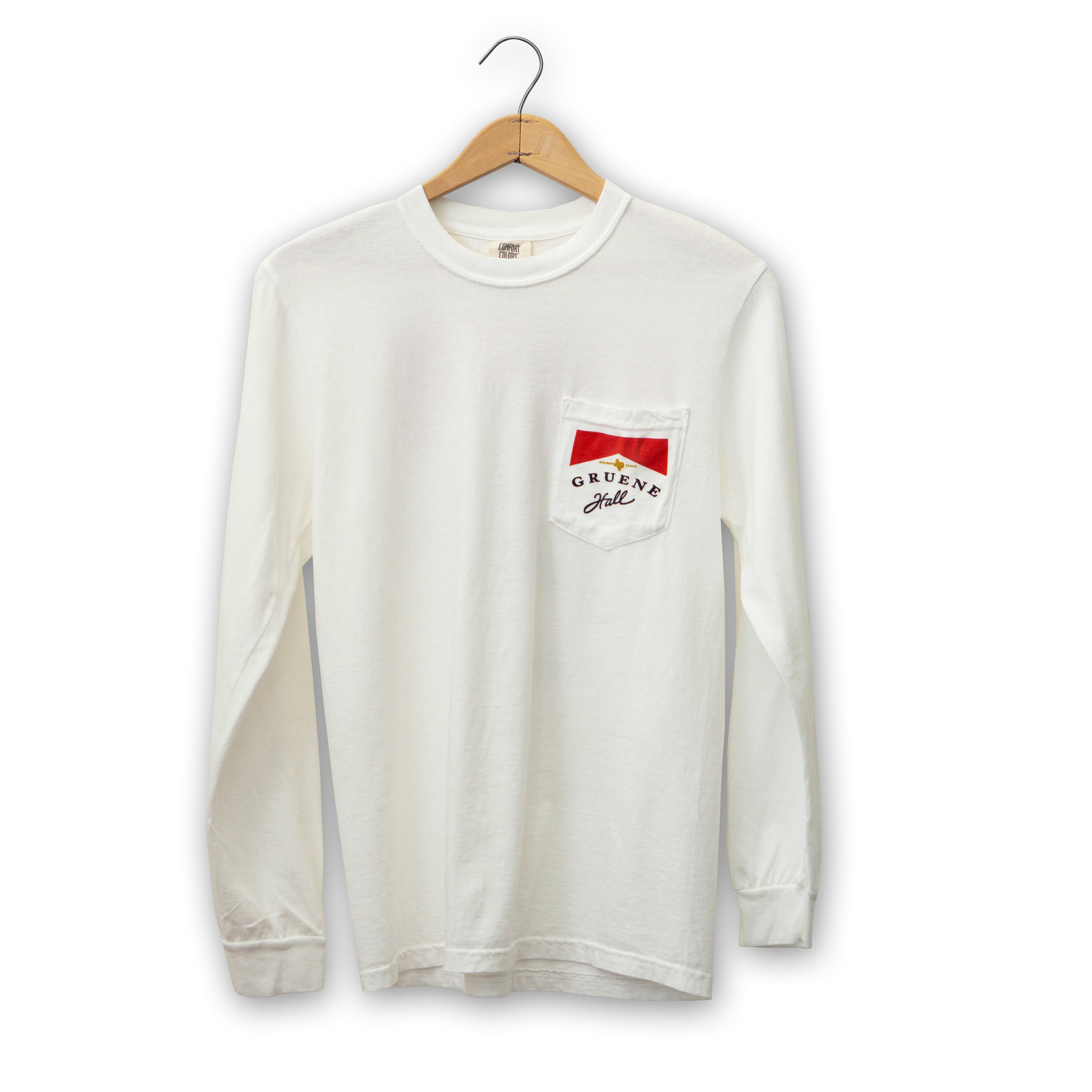 Gruene Hall Red Pack Comfort Colors Long Sleeve Pocket Tee