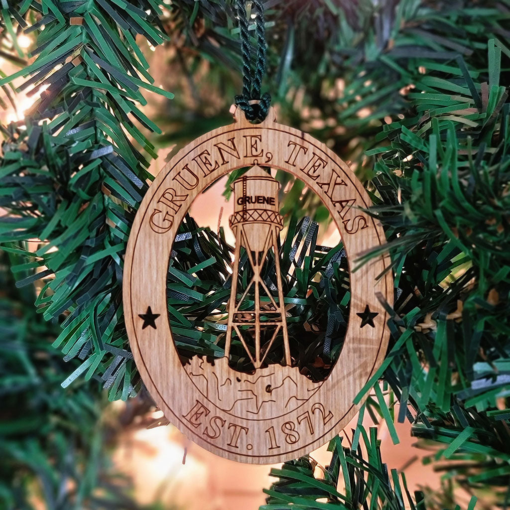 Watertower wooden holiday ornament