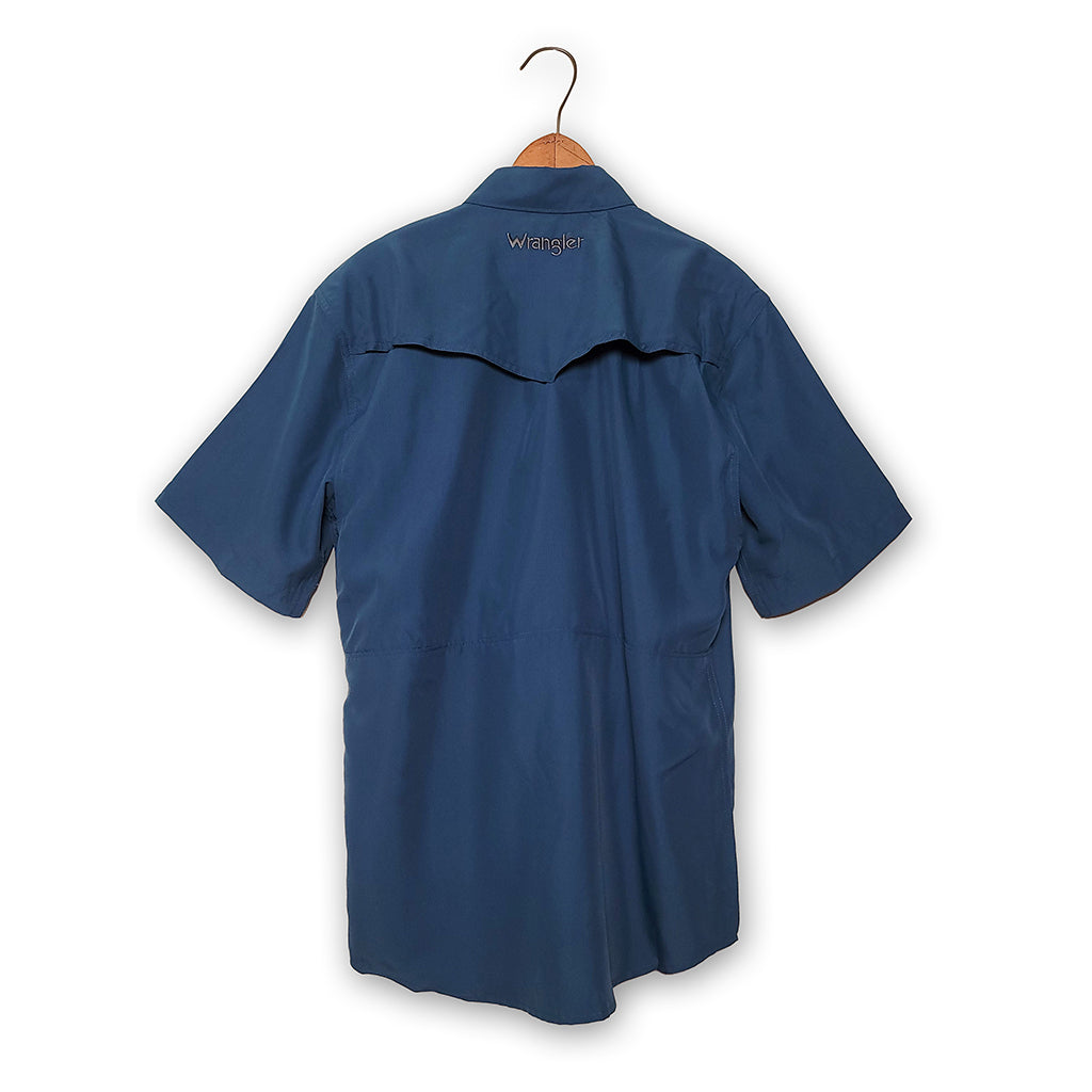 Performance Snap Short Sleeve Shirt by Wrangler #112344573 Blue L