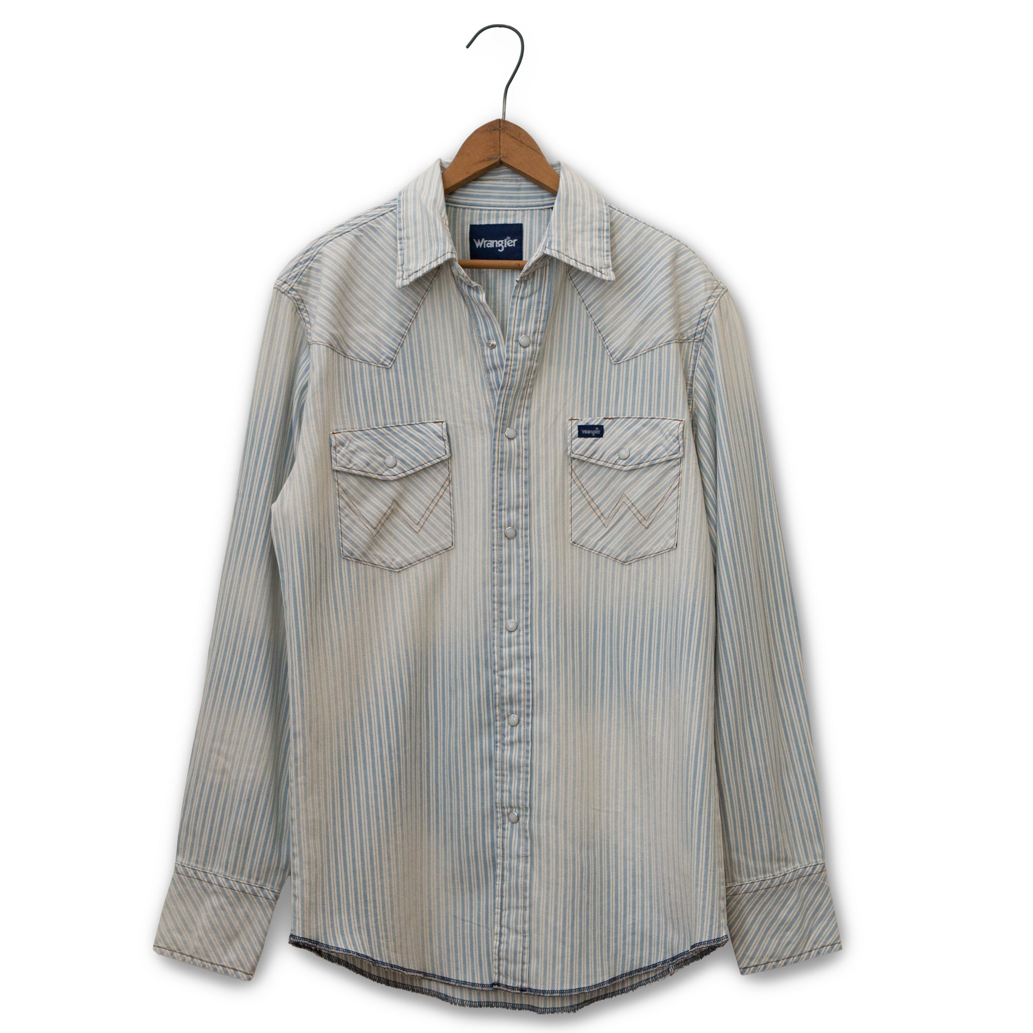 Vintage-Inspired Western Long Sleeve Snap Shirt by Wrangler #112353270  RAILROAD STRIPE