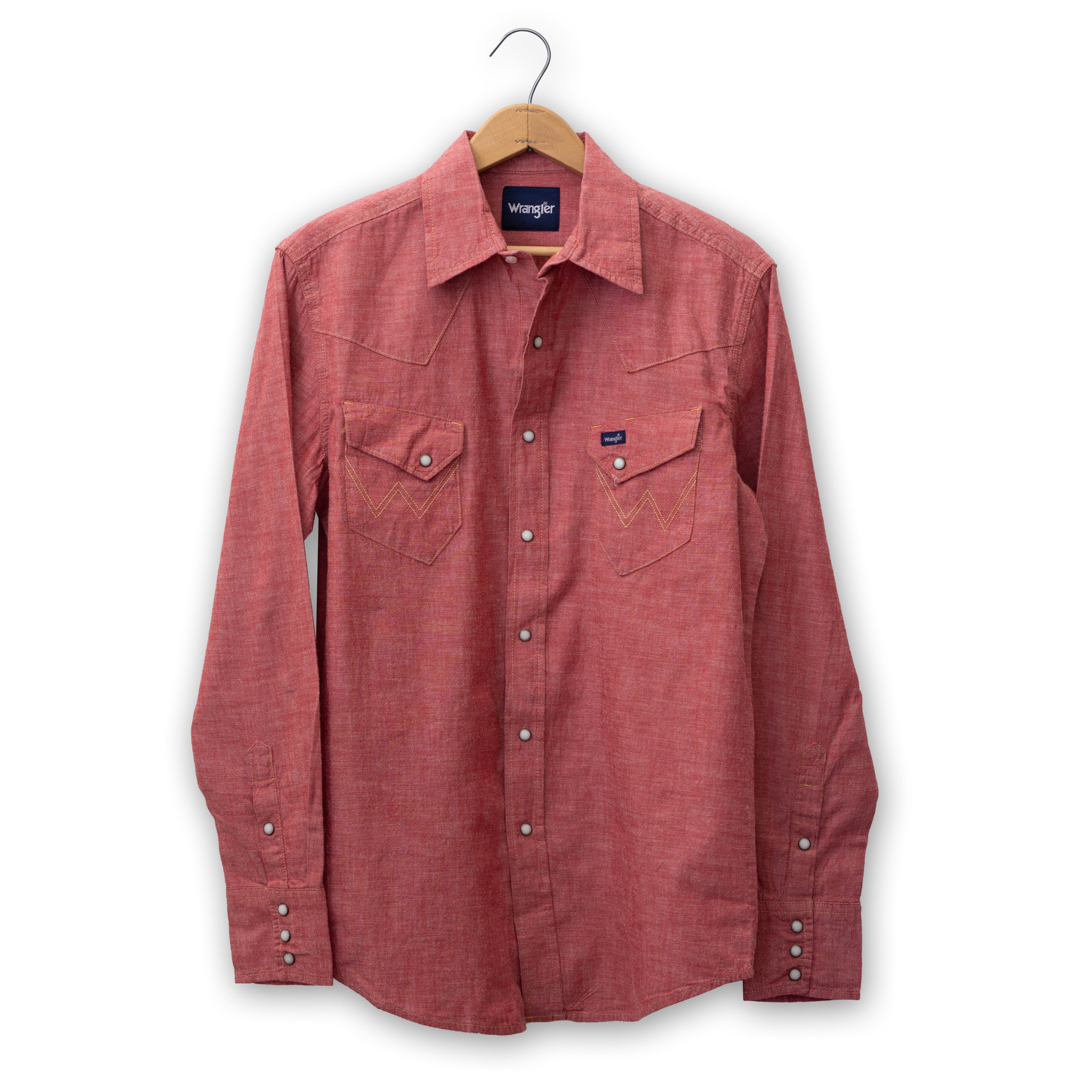 Vintage-Inspired Chambray Long Sleeve Snap Shirt by Wrangler #112360099