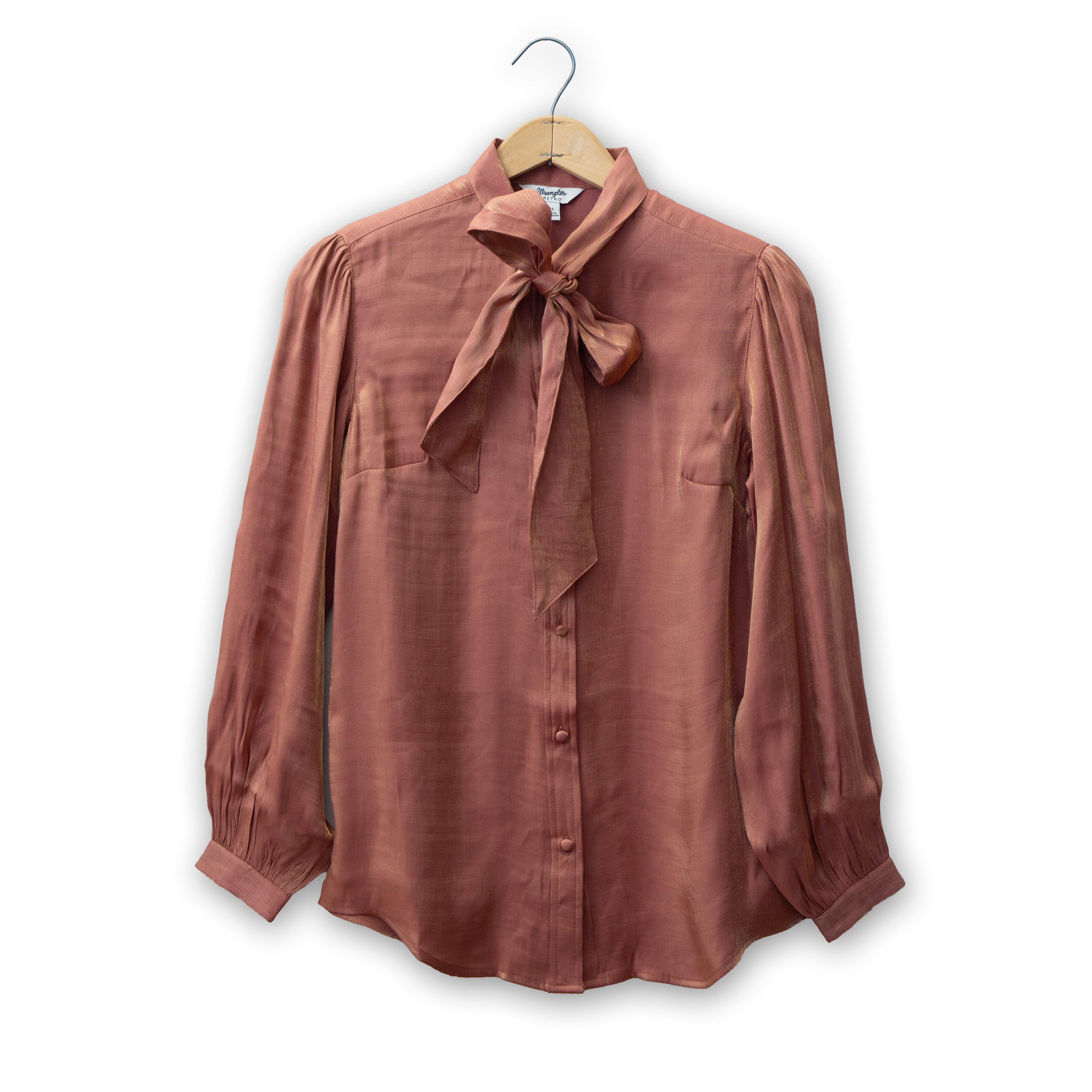 Women's Shimmer Tie Neck Blouse by Wrangler #112371712