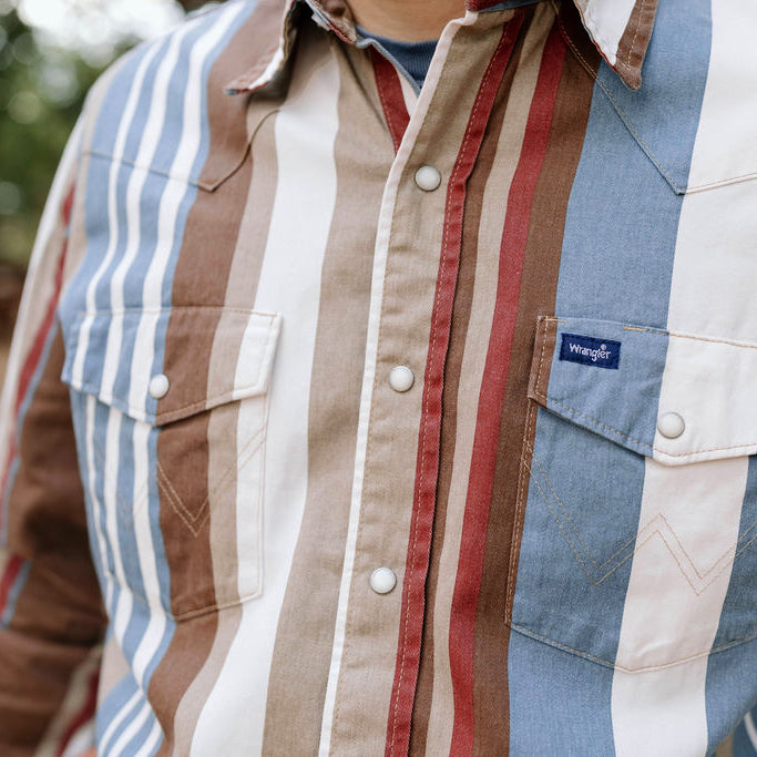 Vintage-Inspired Brushpopper Snap Shirt by Wrangler #112375204