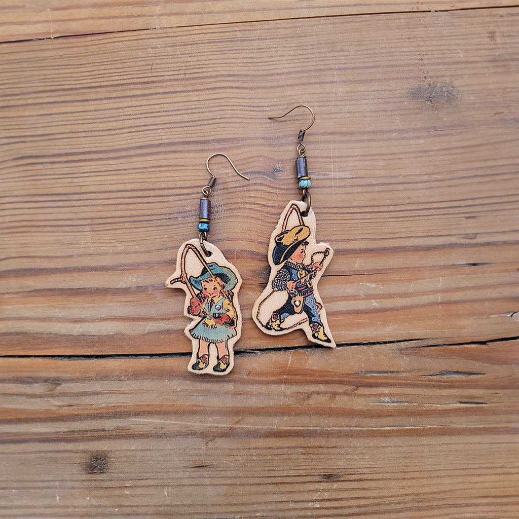 Little Roper Leather Earrings #2-189