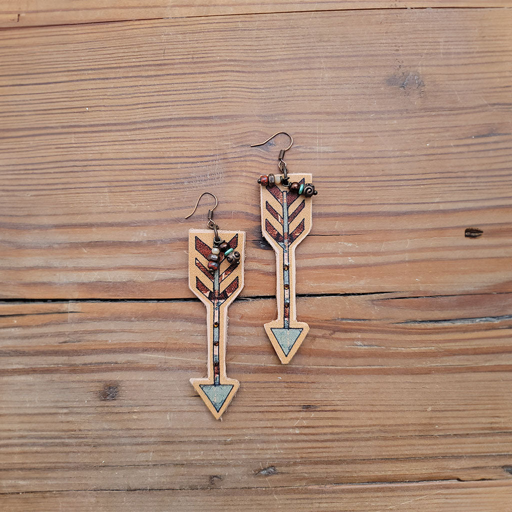 Arrow Leather Earrings #2-22