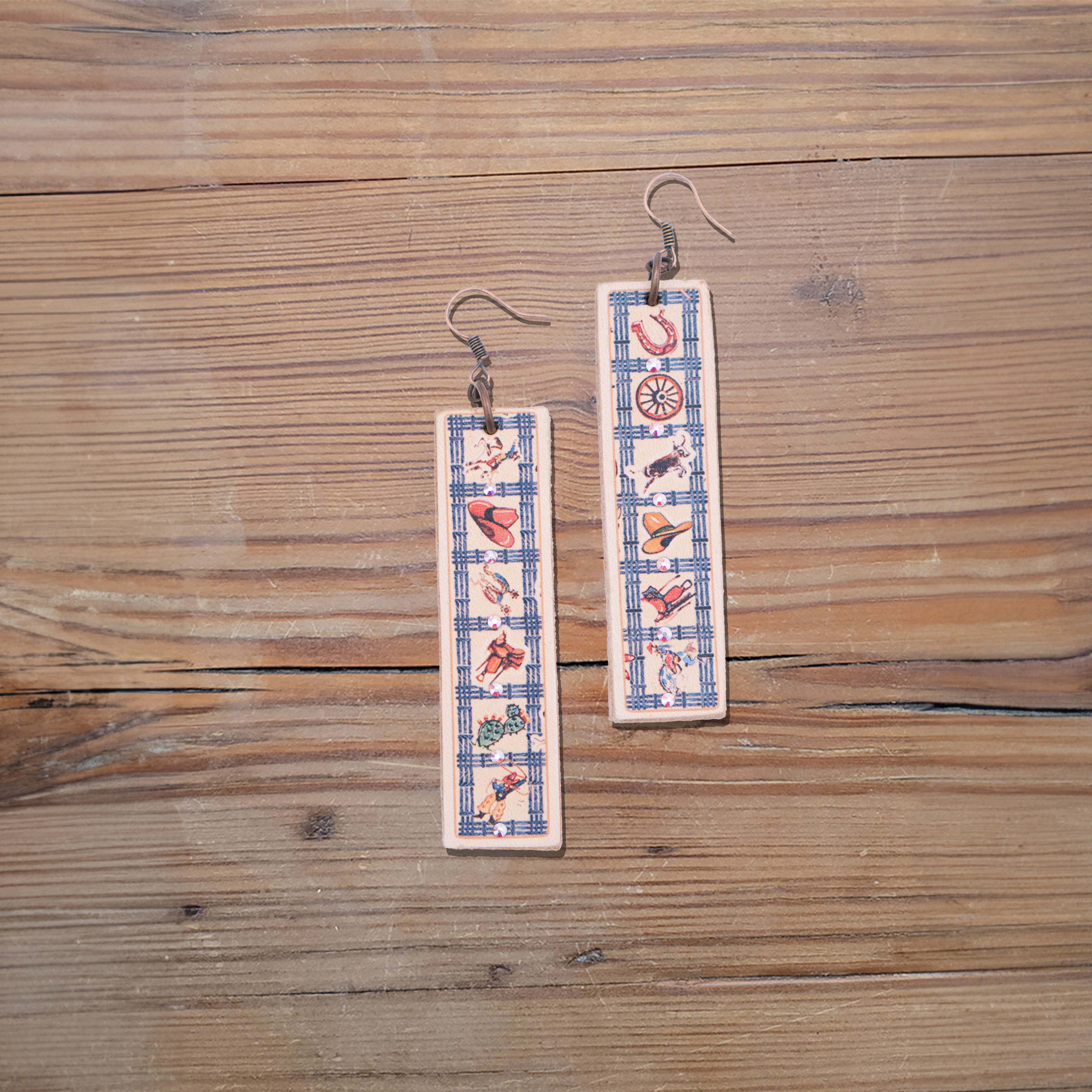 Fences Leather Earrings #2-226