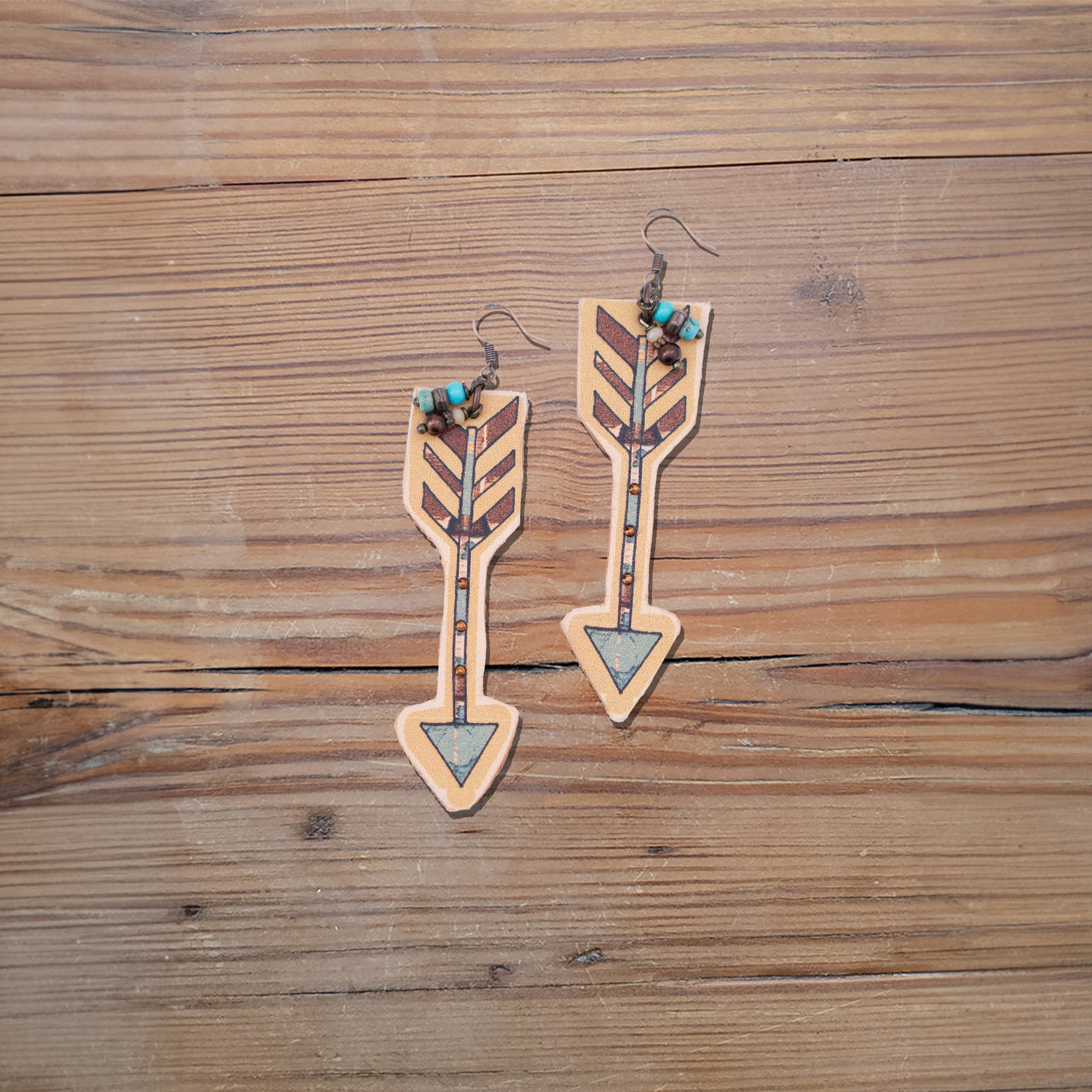 Arrow Leather Earrings #2-22