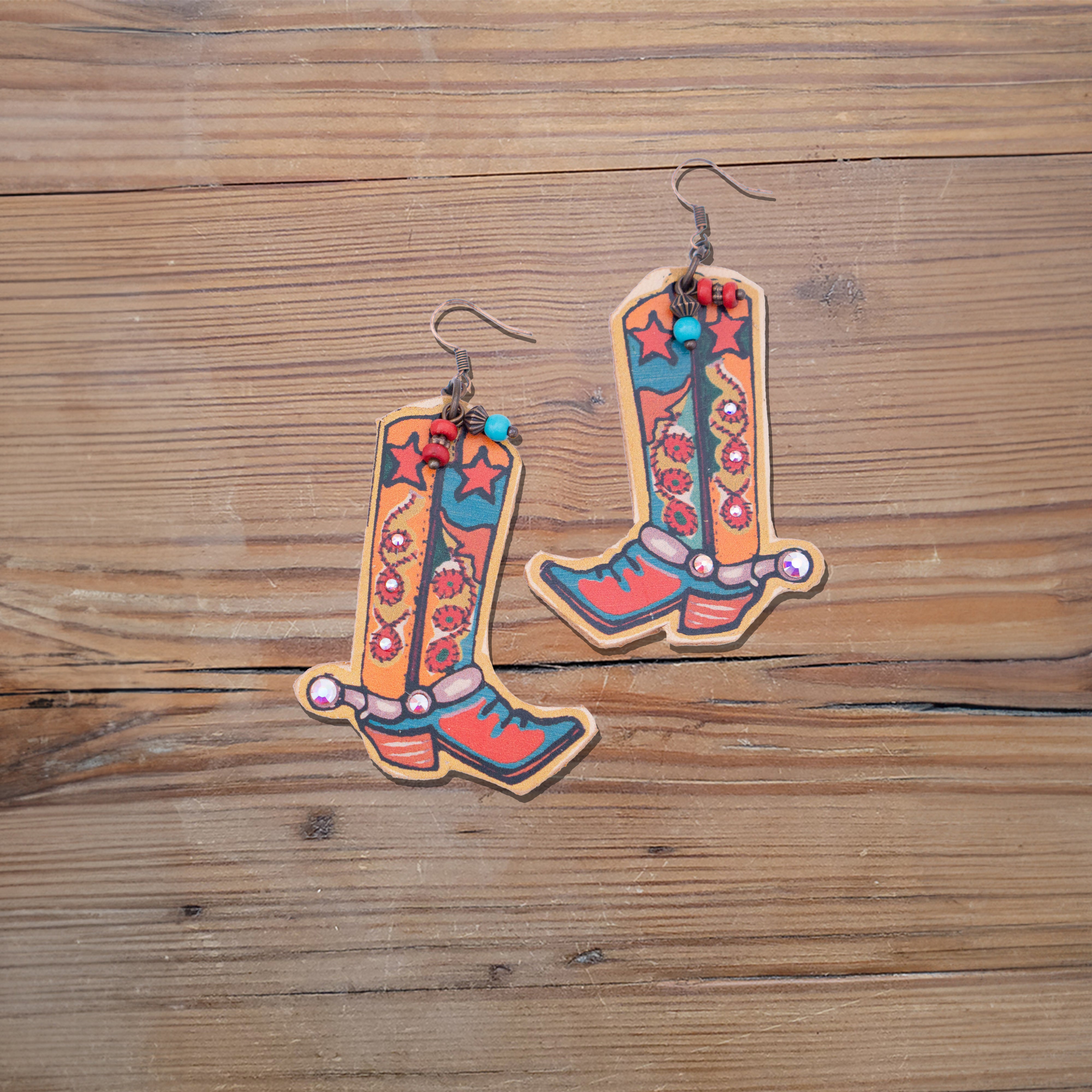 Buckaroo Boots Leather Earrings #2-48