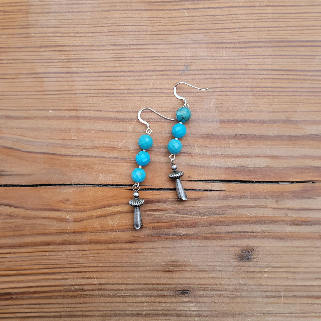 Crossed Arrow Blossoms Beaded Earrings #2-91