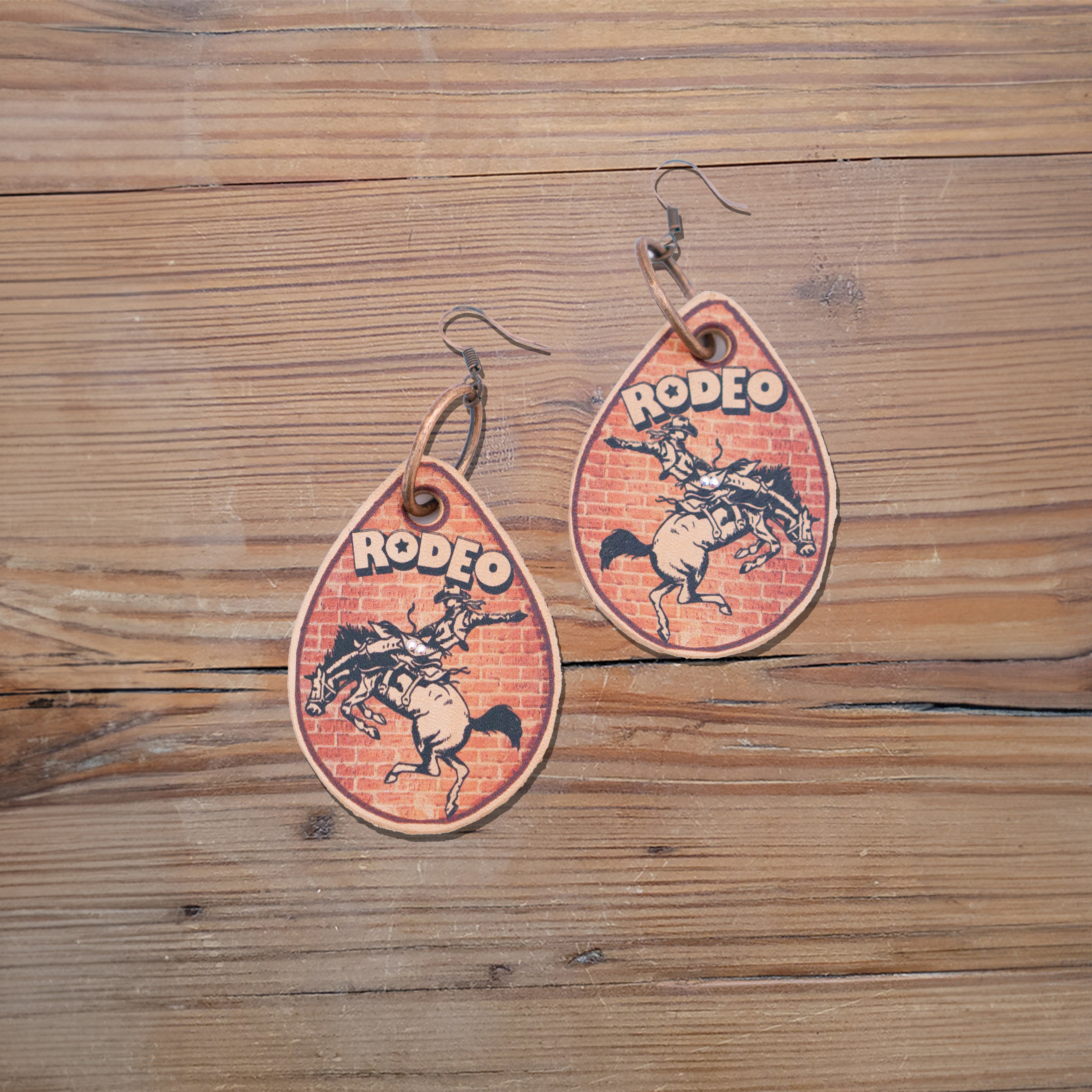 Brick Rodeo Leather Earrings #2-A110