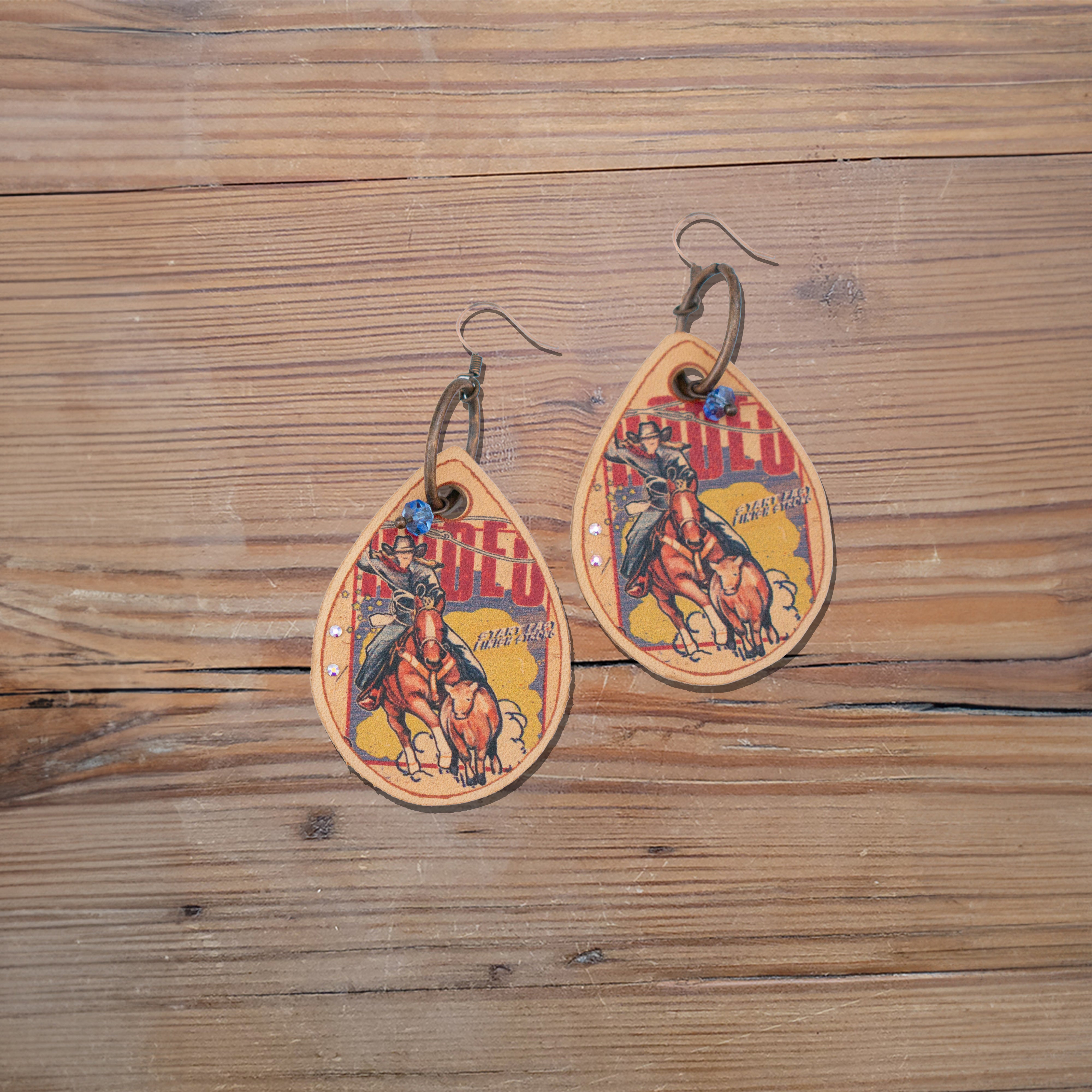 Circus Breakaway Leather Earrings #2-A149