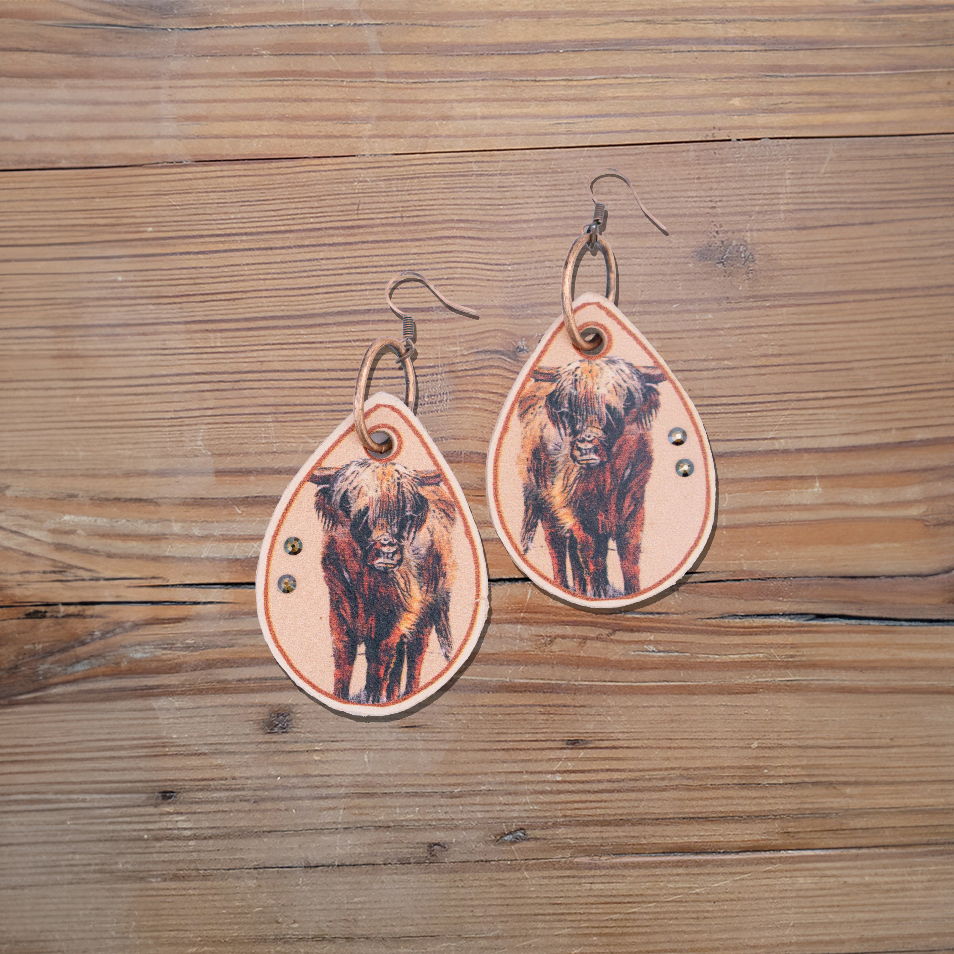 Highland Leather Earrings #2-A47