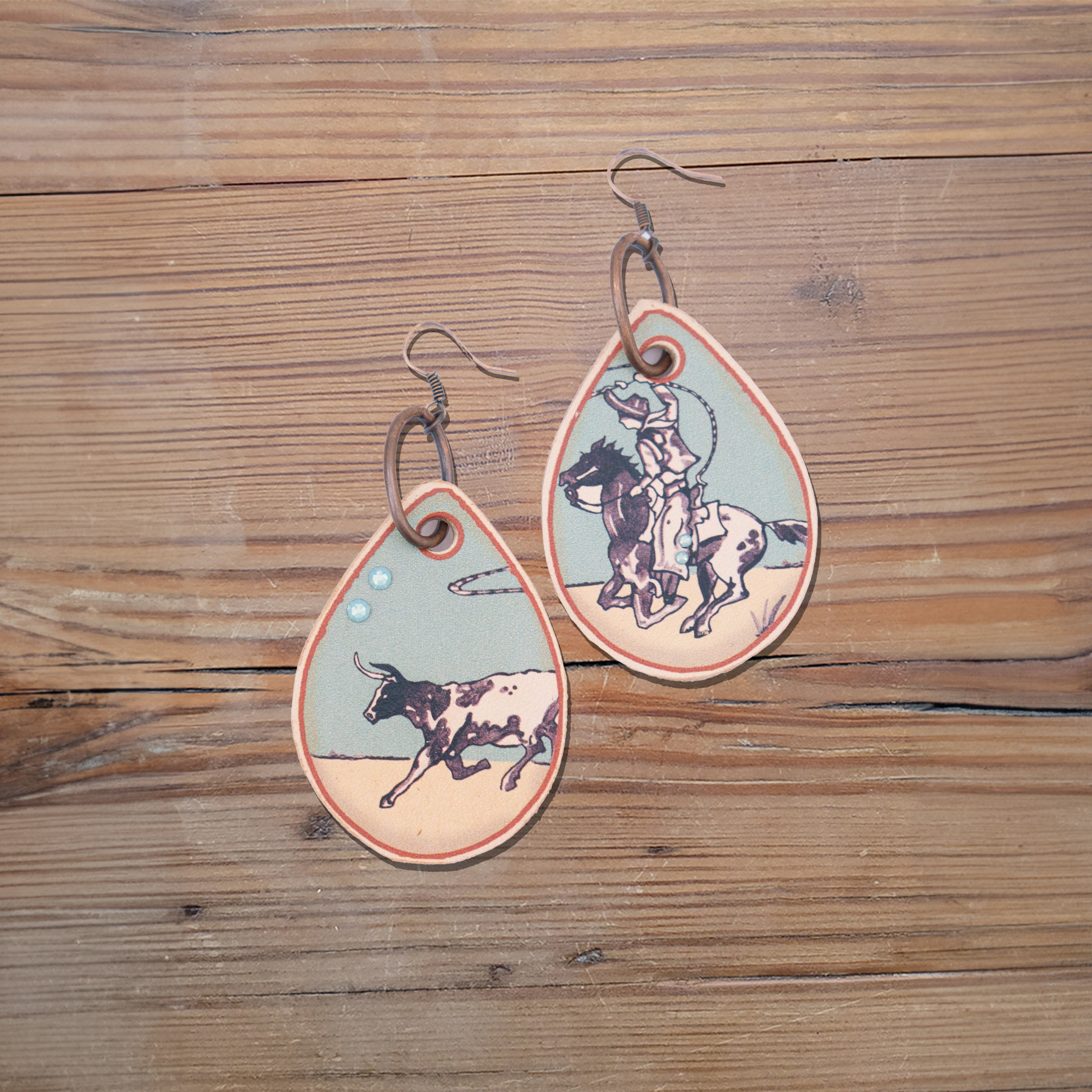 Ridin' Range Leather Earrings #2-A63