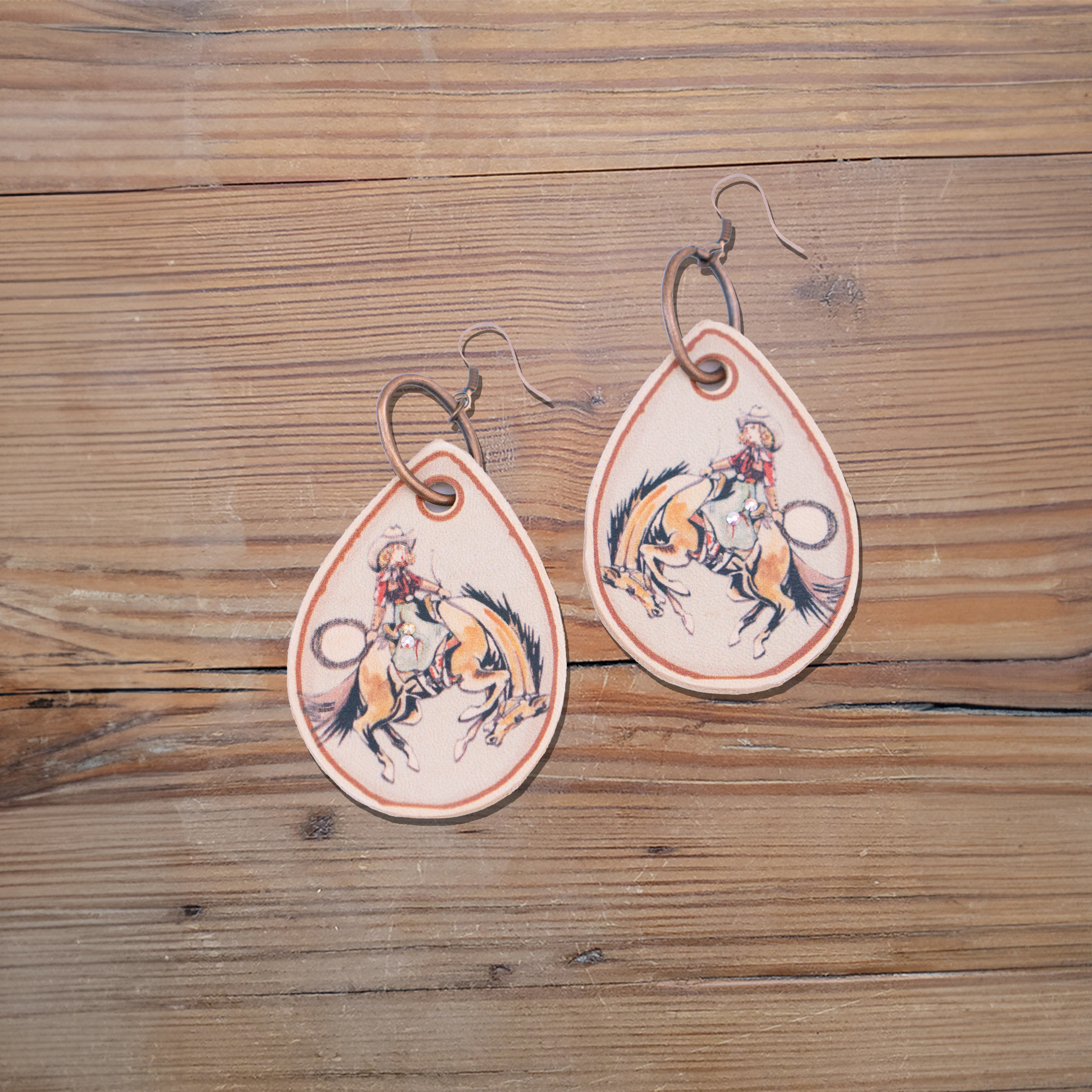 Punchy Cowgirl Leather Earrings #2-A87