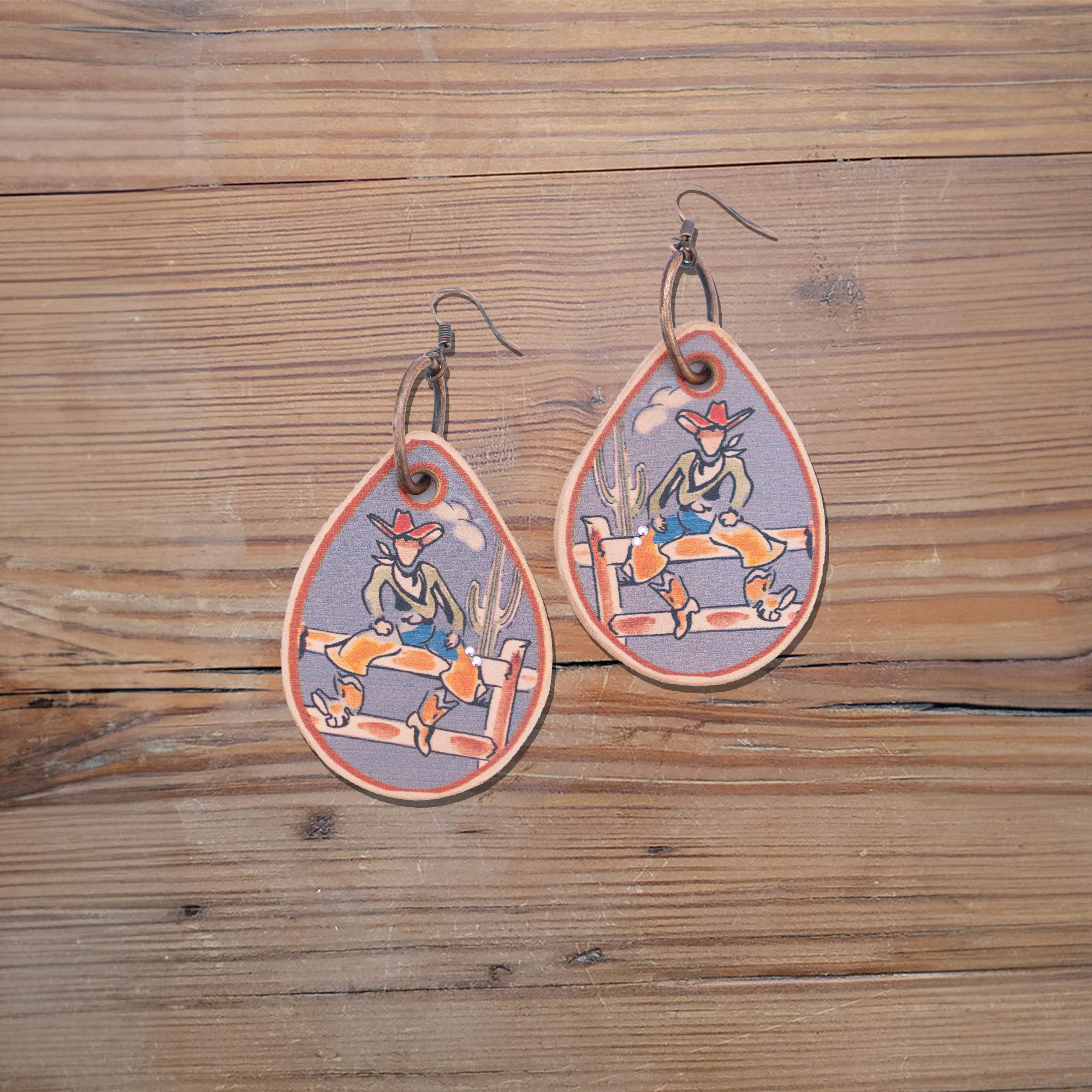 Ranch Party Leather Earrings #2-A8