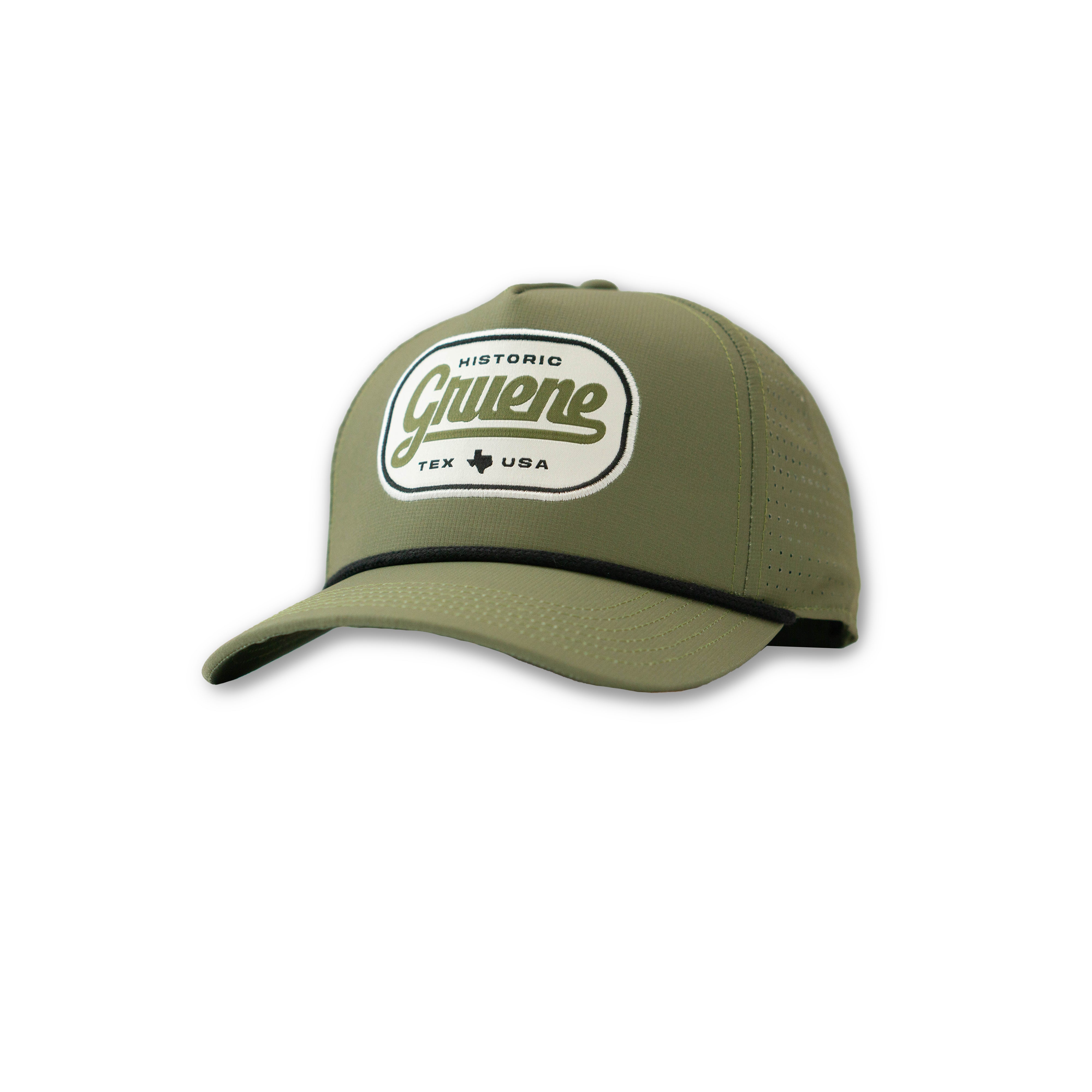 Historic Gruene Perforated Golf Cap #JFI-22035A OLIVE