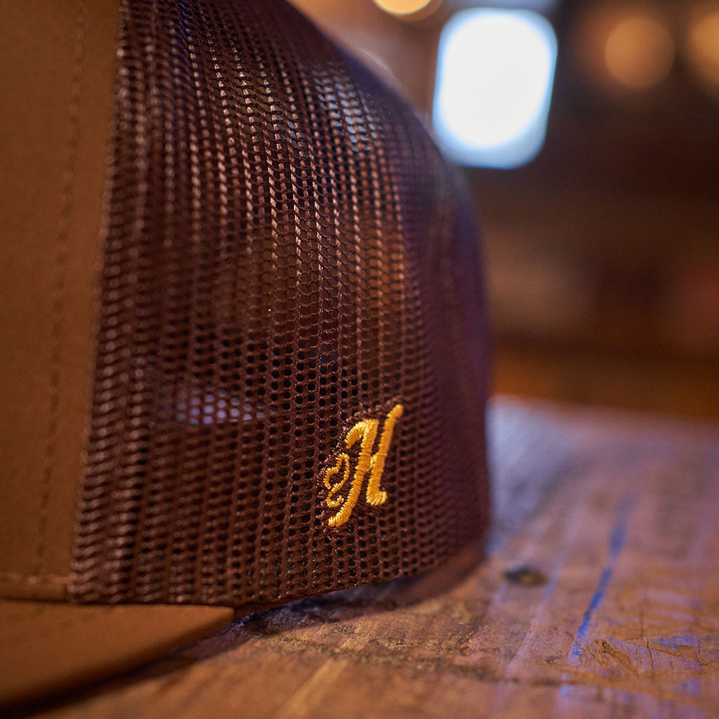 Hooey x Gruene Hall Logo Gold Trim Patch Cap #2381