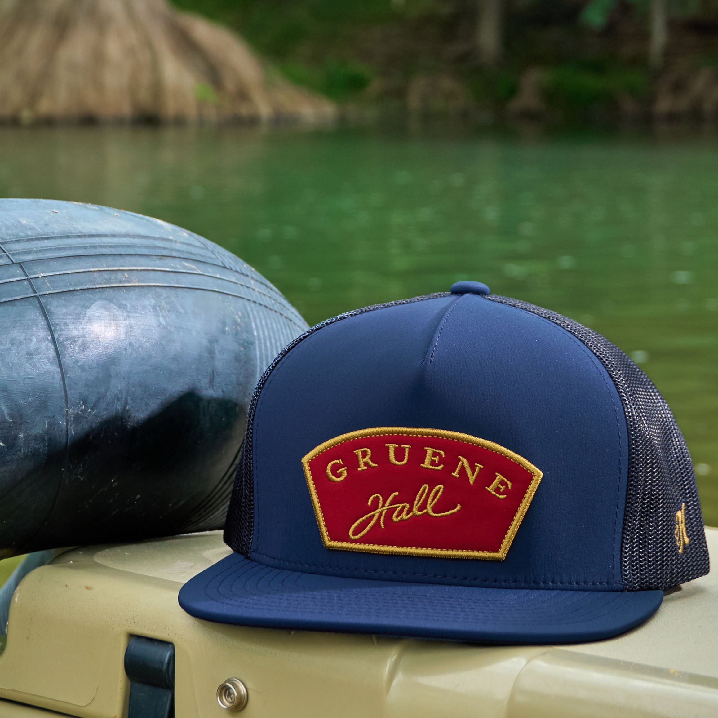 Hooey x Gruene Hall Logo Captain's Patch Cap #GH2401T-BL