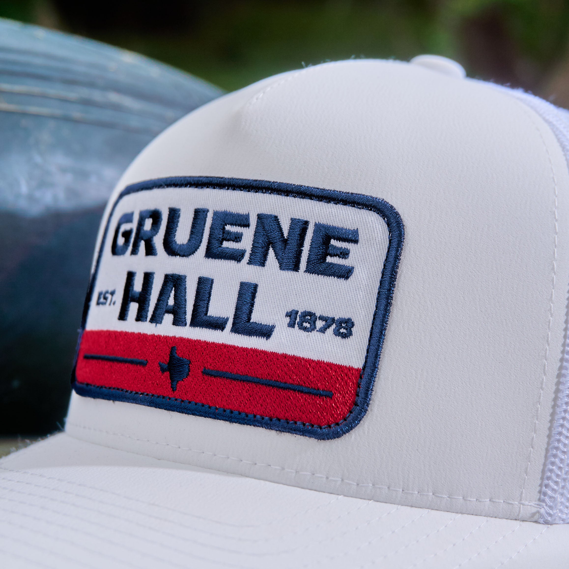 Hooey x Gruene Hall Rectangle Patch Cap #GH2402T-WHBL