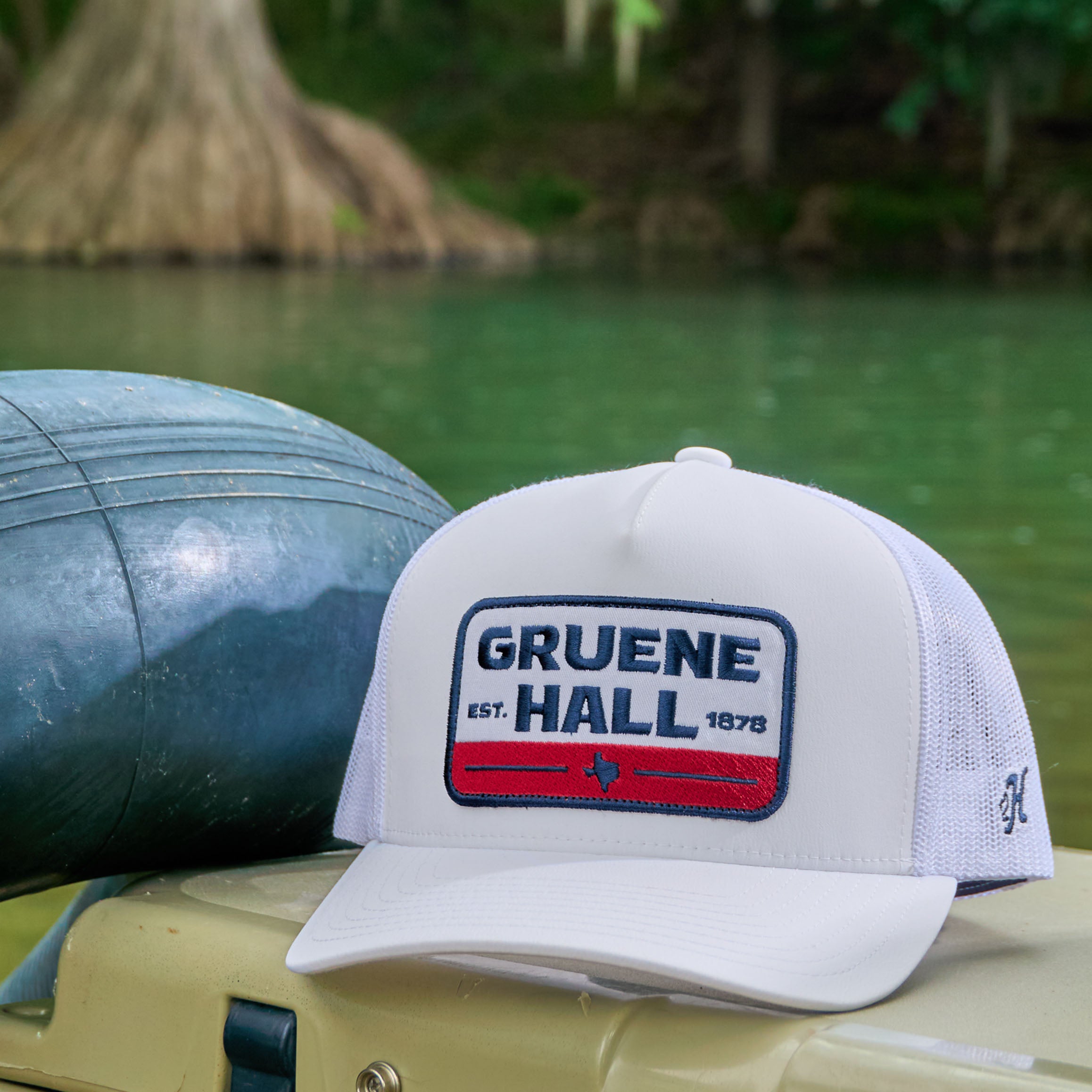 Hooey x Gruene Hall Rectangle Patch Cap #GH2402T-WHBL