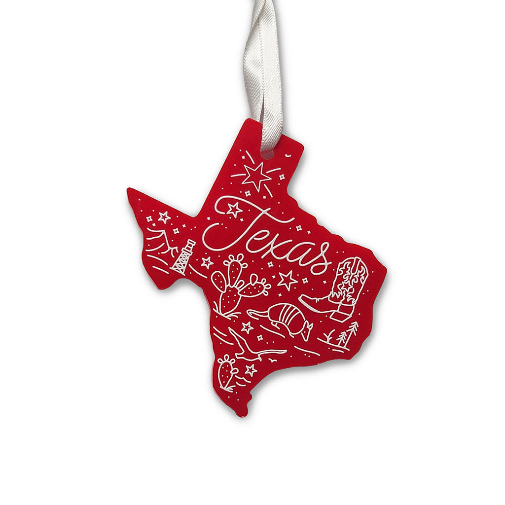 Red Texas Icons Ornament