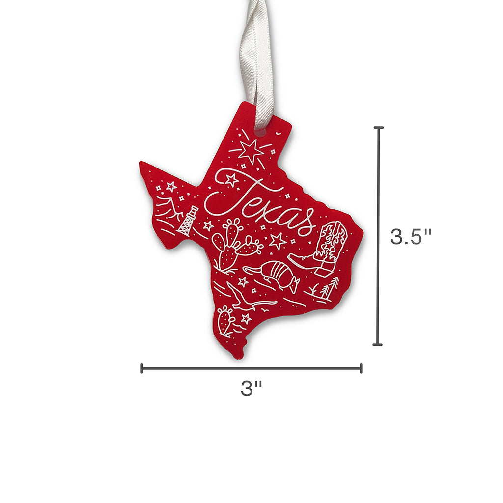 Red Texas Icons Ornament