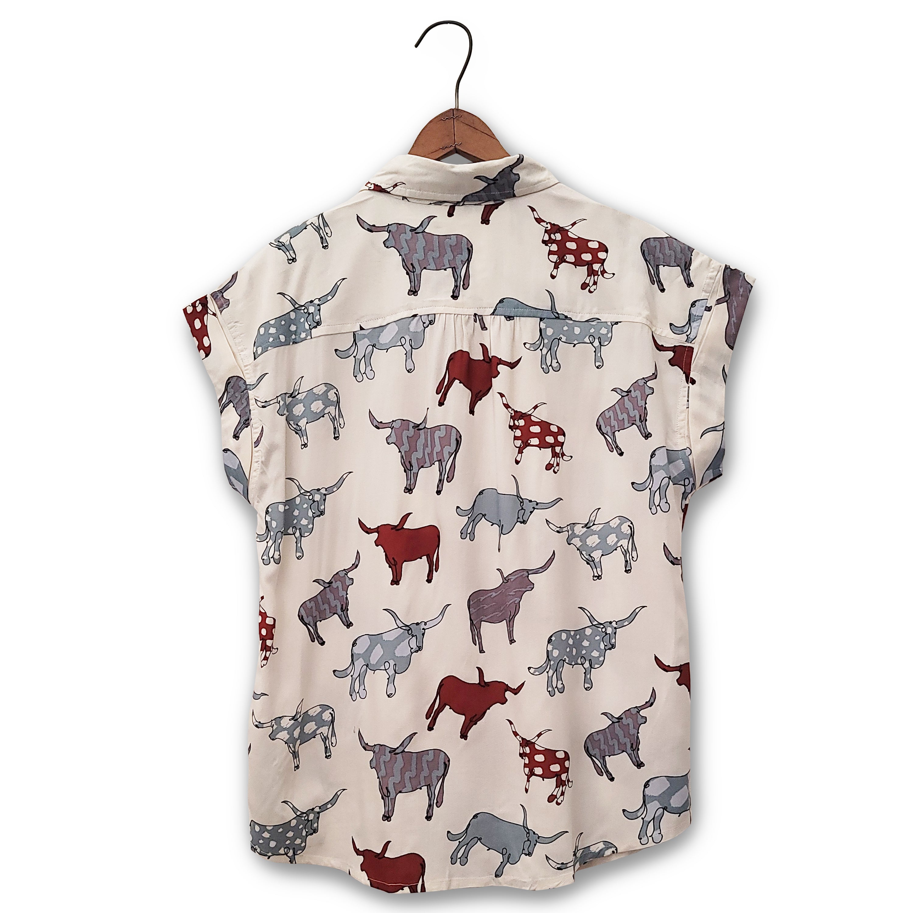 Arty Longhorn Print Shirt by Cotton & Rye #CRW713N