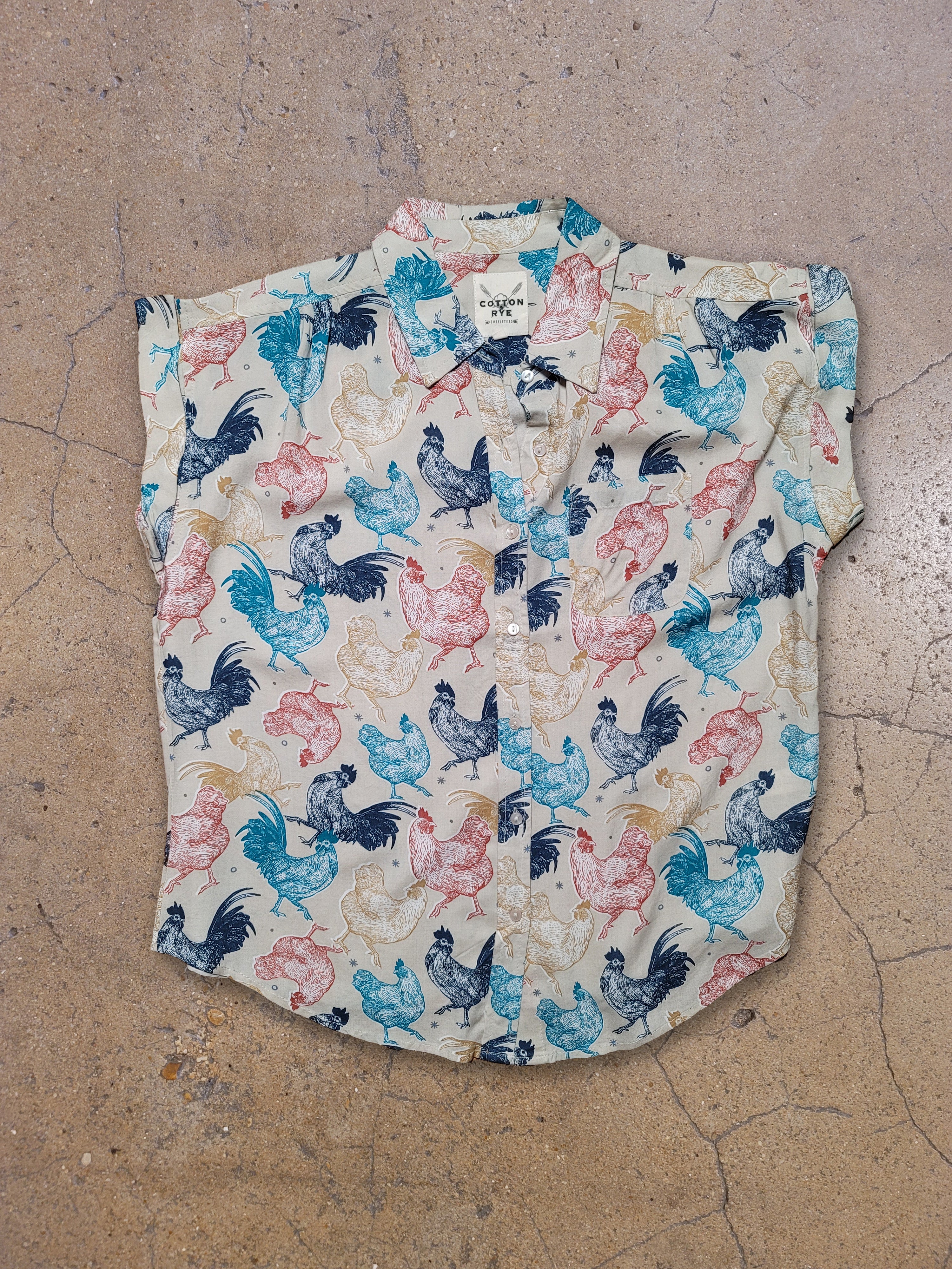 Big Rooster Print Shirt by Cotton & Rye #CRW742M