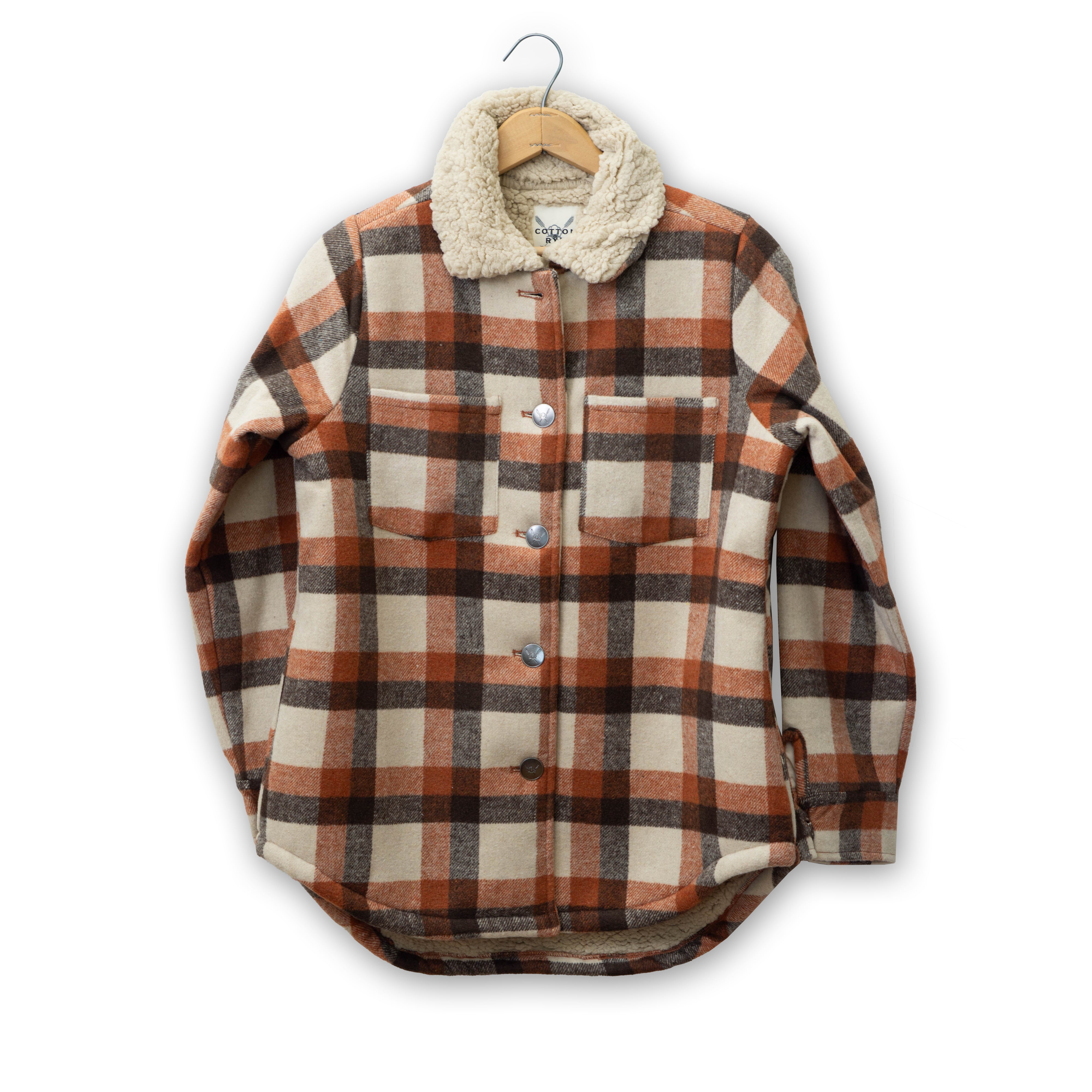 Women's Sherpa Lined Plaid Jacket by Cotton & Rye #CRJ204RT