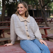 Cropped Cardigan by Cotton & Rye #CRK826GY