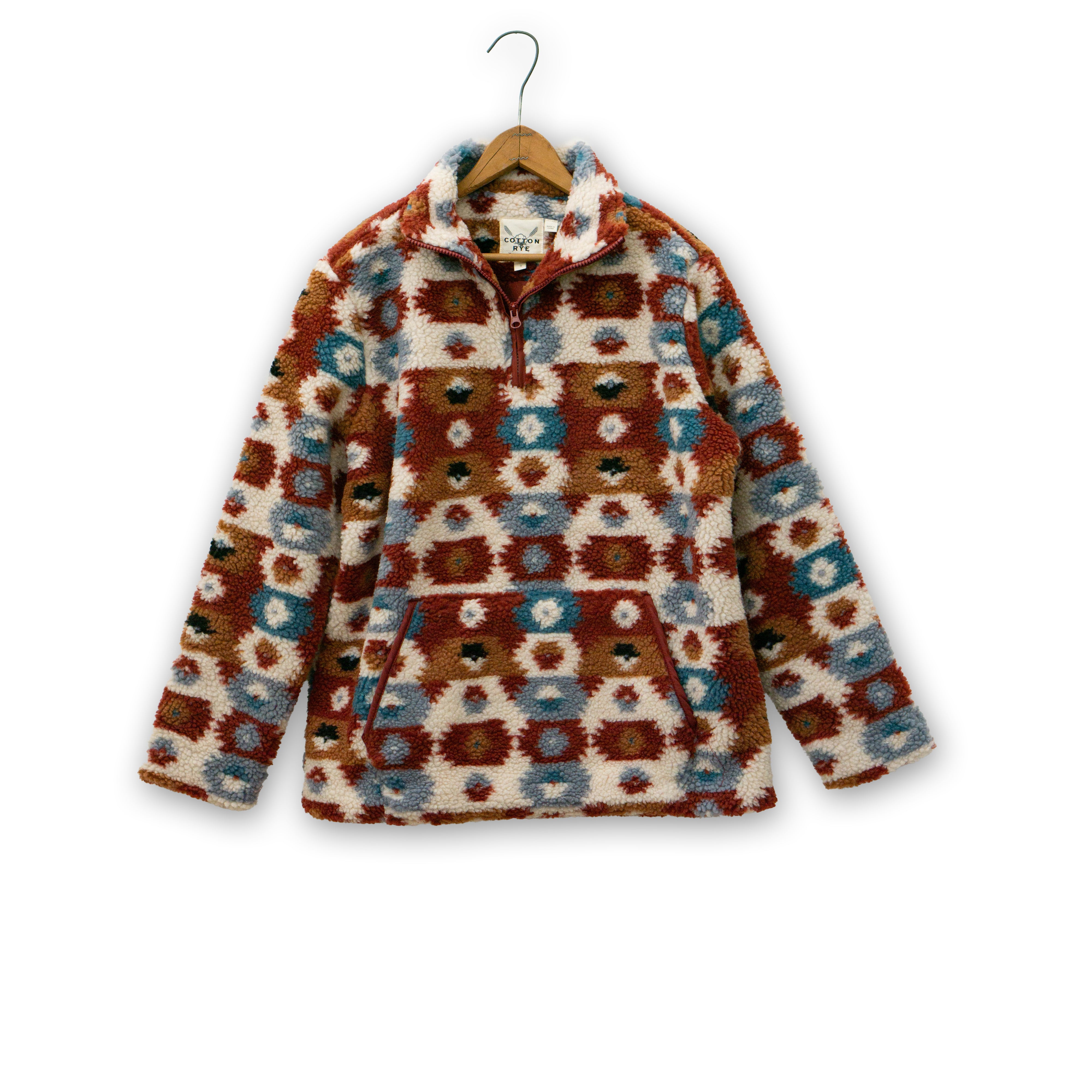 Aztec Inspired Sherpa Pullover by Cotton & Rye #CRK828