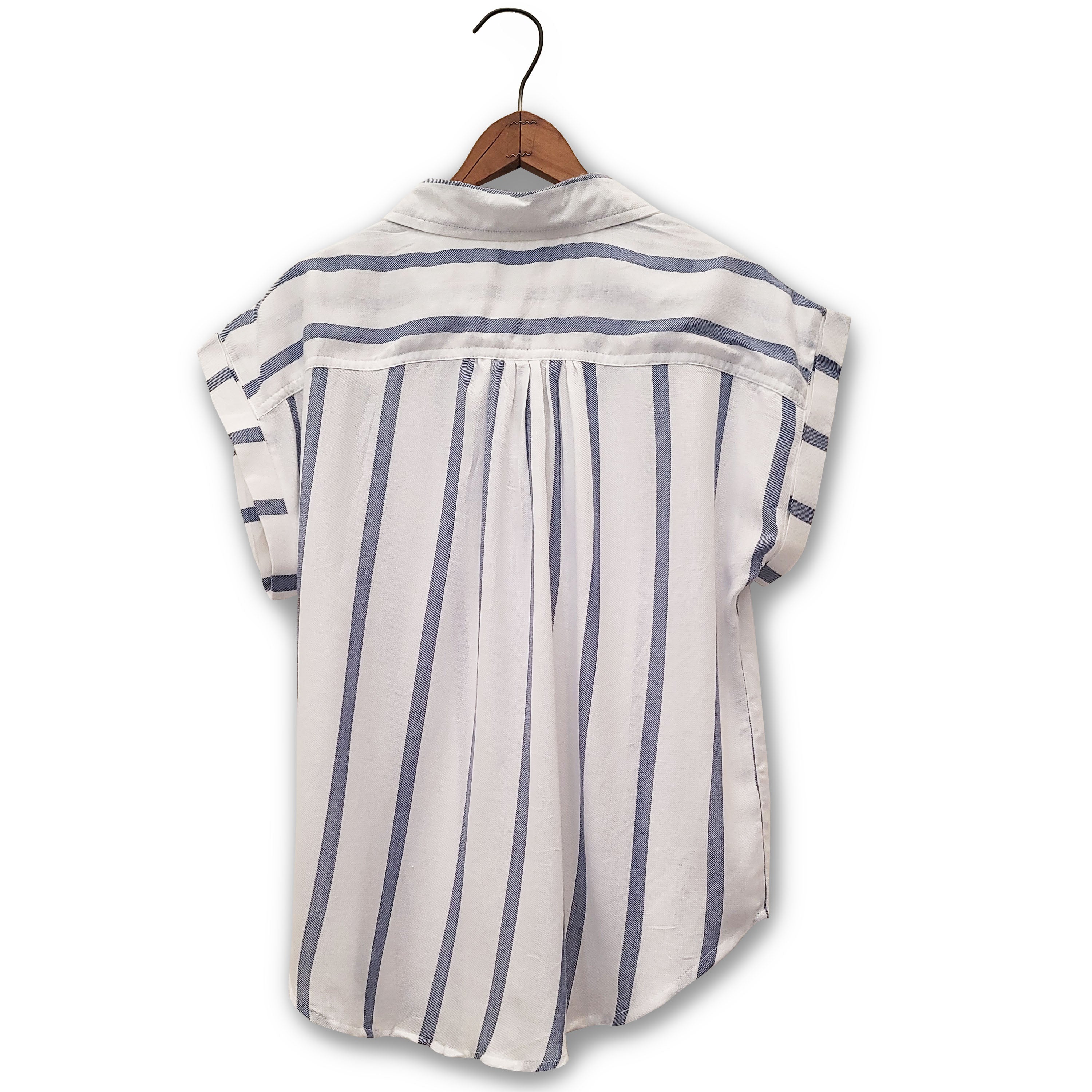 Stripe Shirt by Cotton & Rye #CRW931B White/Blue