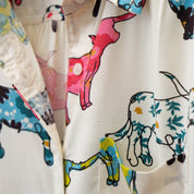 Arty Floral Longhorn Shirt by Cotton & Rye #CRW713FL