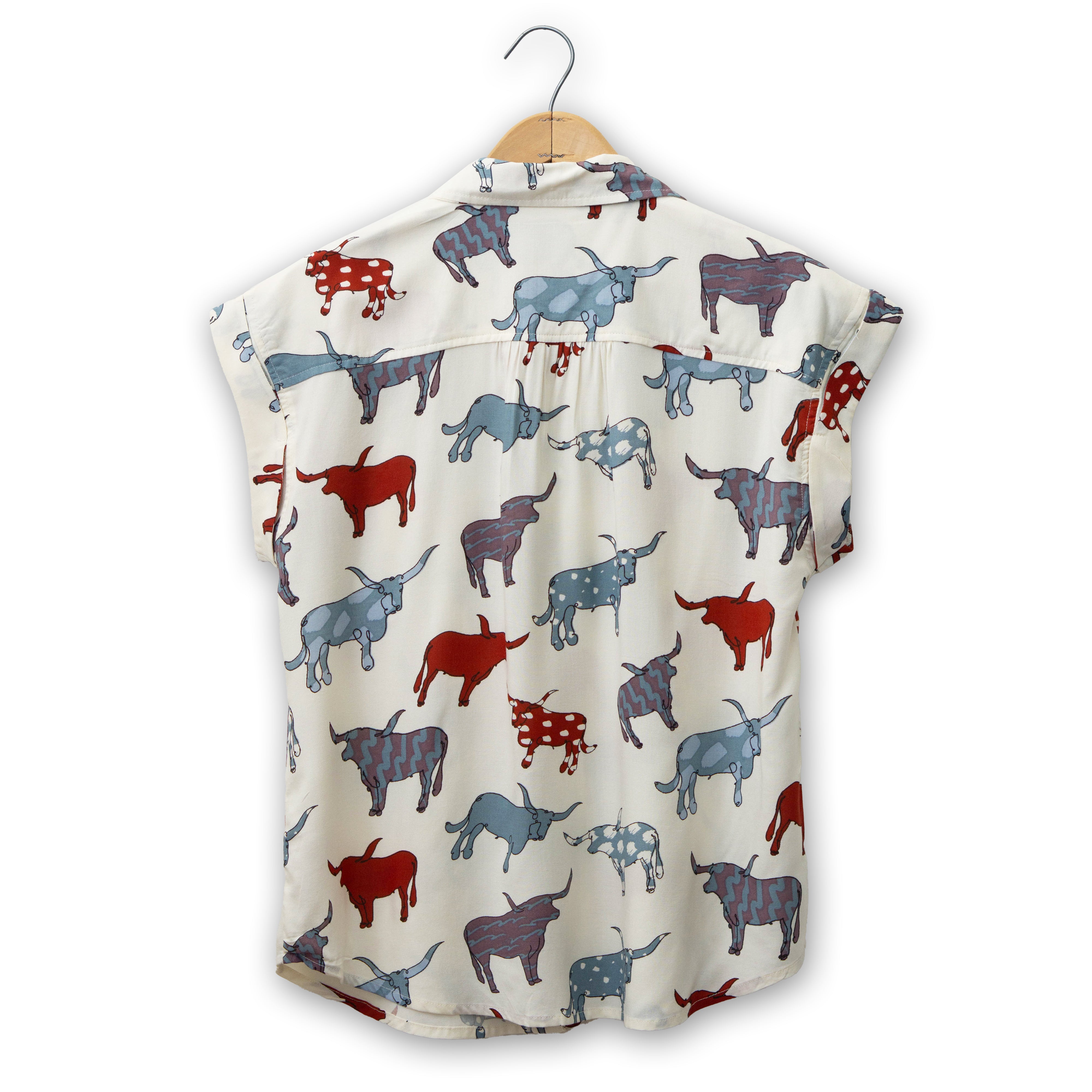 Arty Americana Longhorn Print Shirt by Cotton & Rye #CRW713N