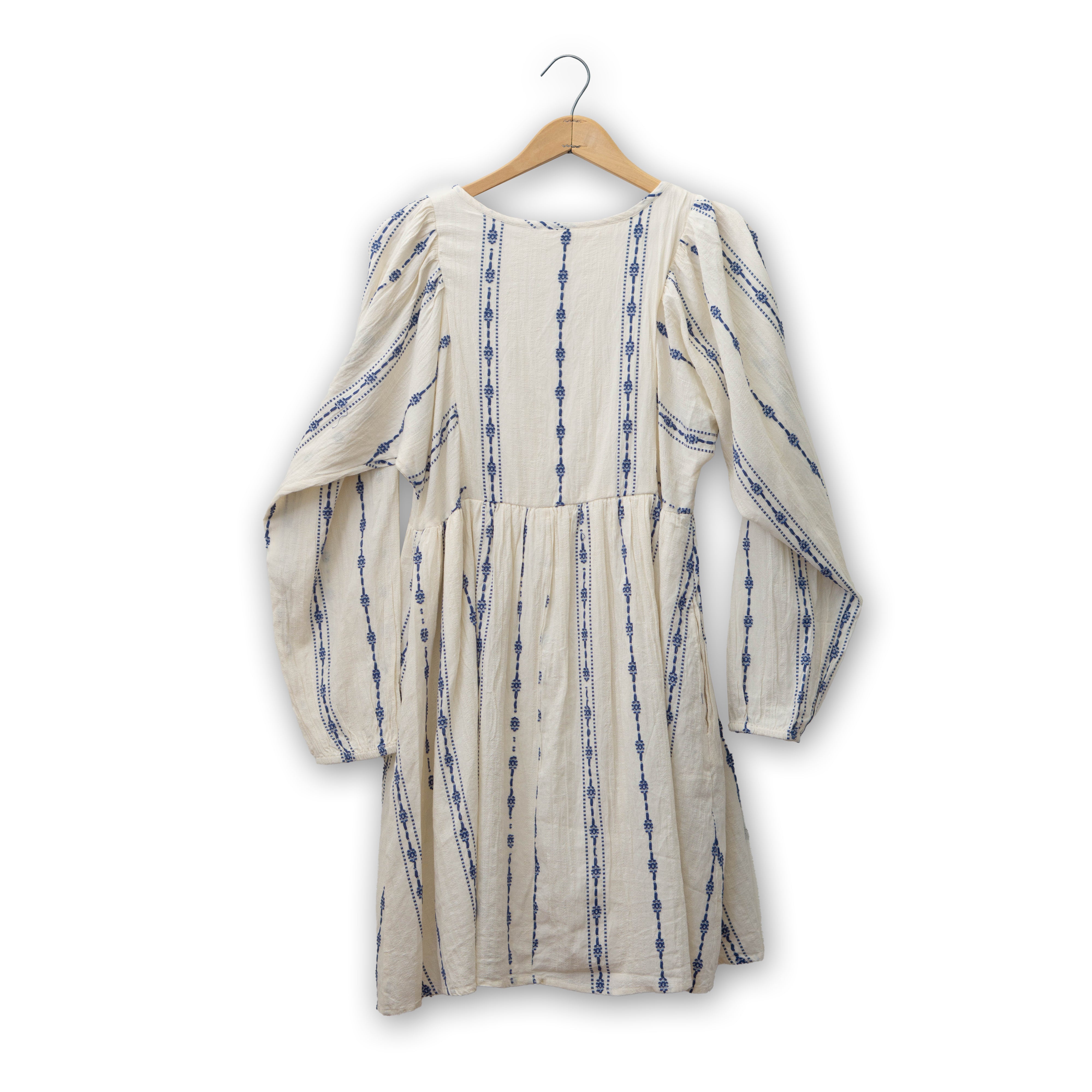 Blue Embroidery Dress by Cotton & Rye #CRWD8012