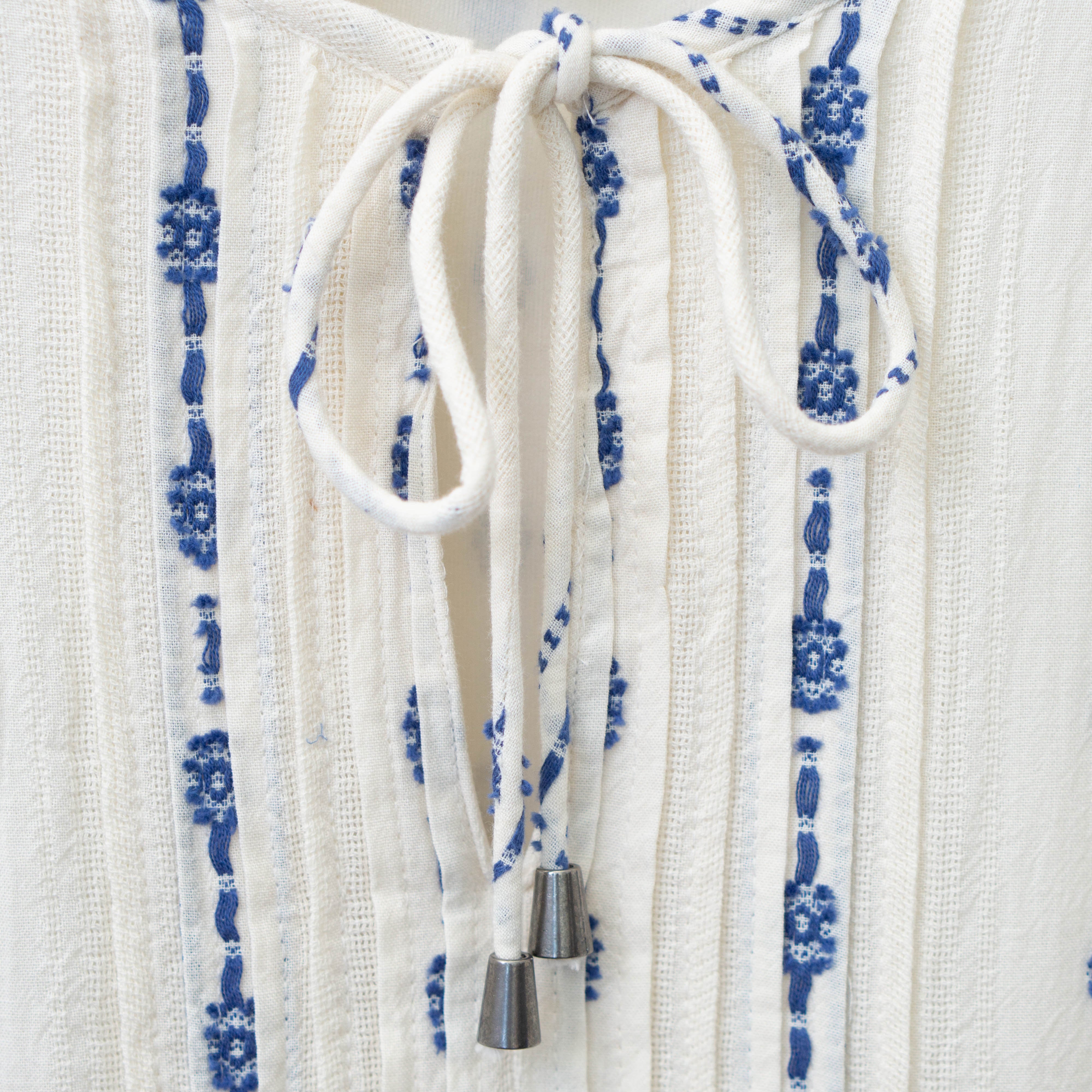 Blue Embroidery Dress by Cotton & Rye #CRWD8012