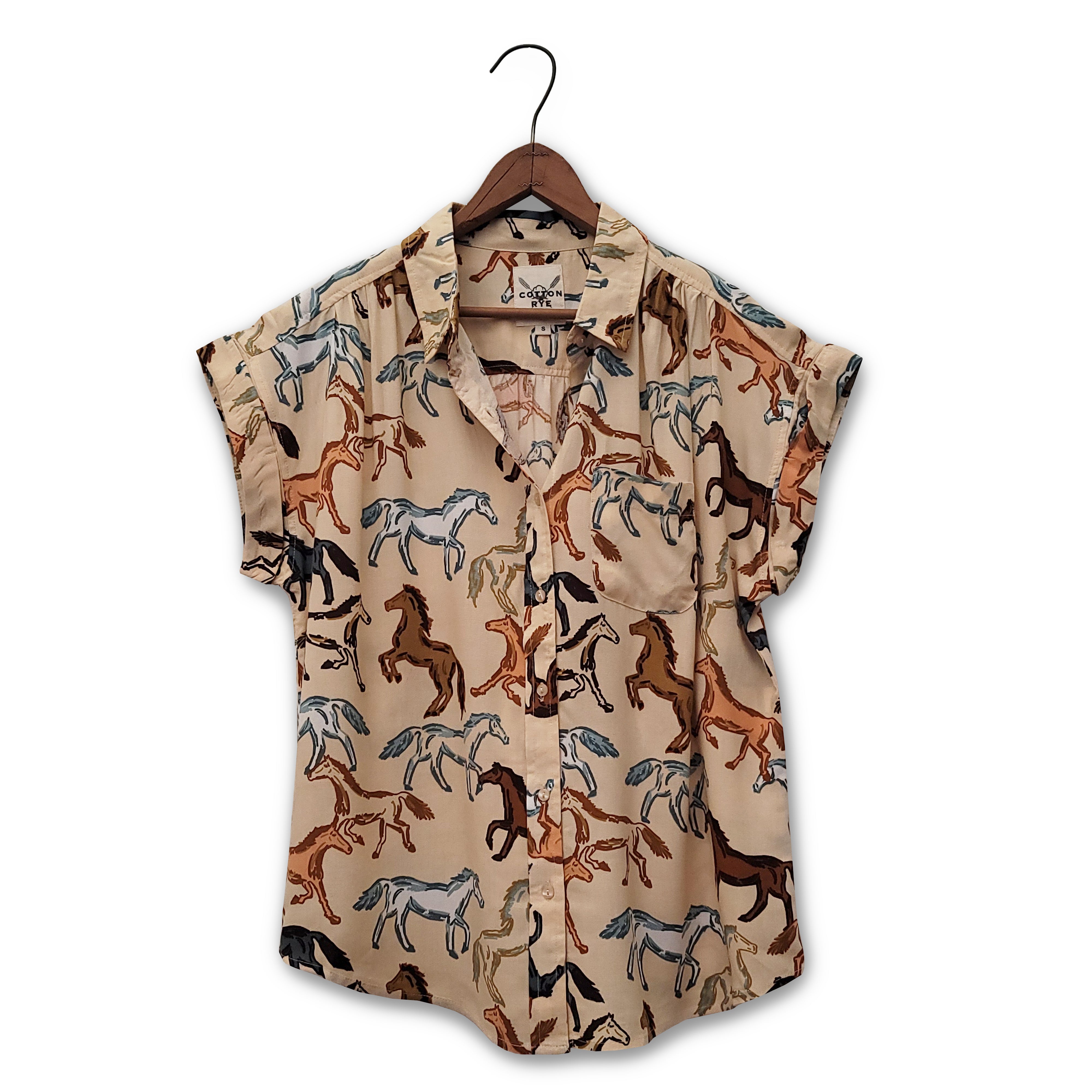 Wild Horses Print Shirt by Cotton & Rye #CRW915M