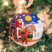 Gold Cowboy Kringle Cloisonné Ornament by Kitty Keller