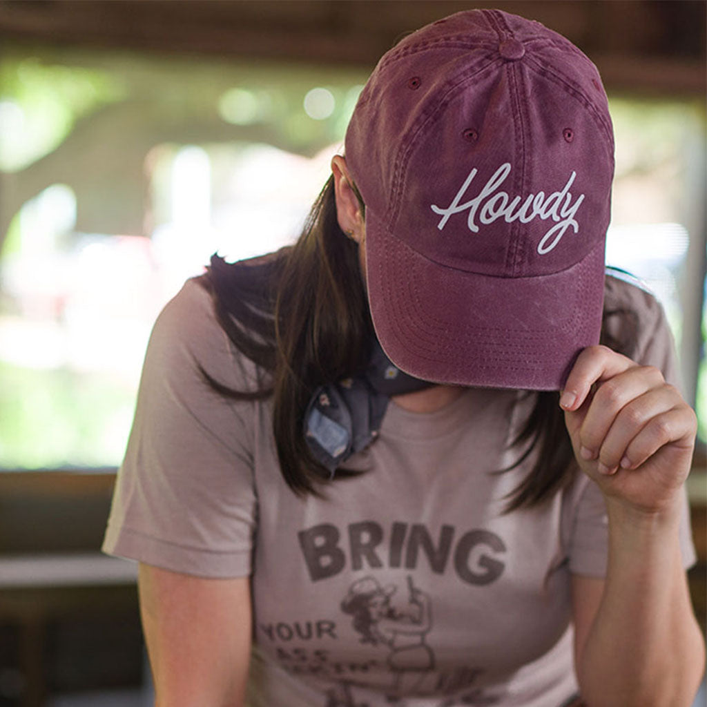 Howdy Cursive Baseball Cap by Frankie Jean