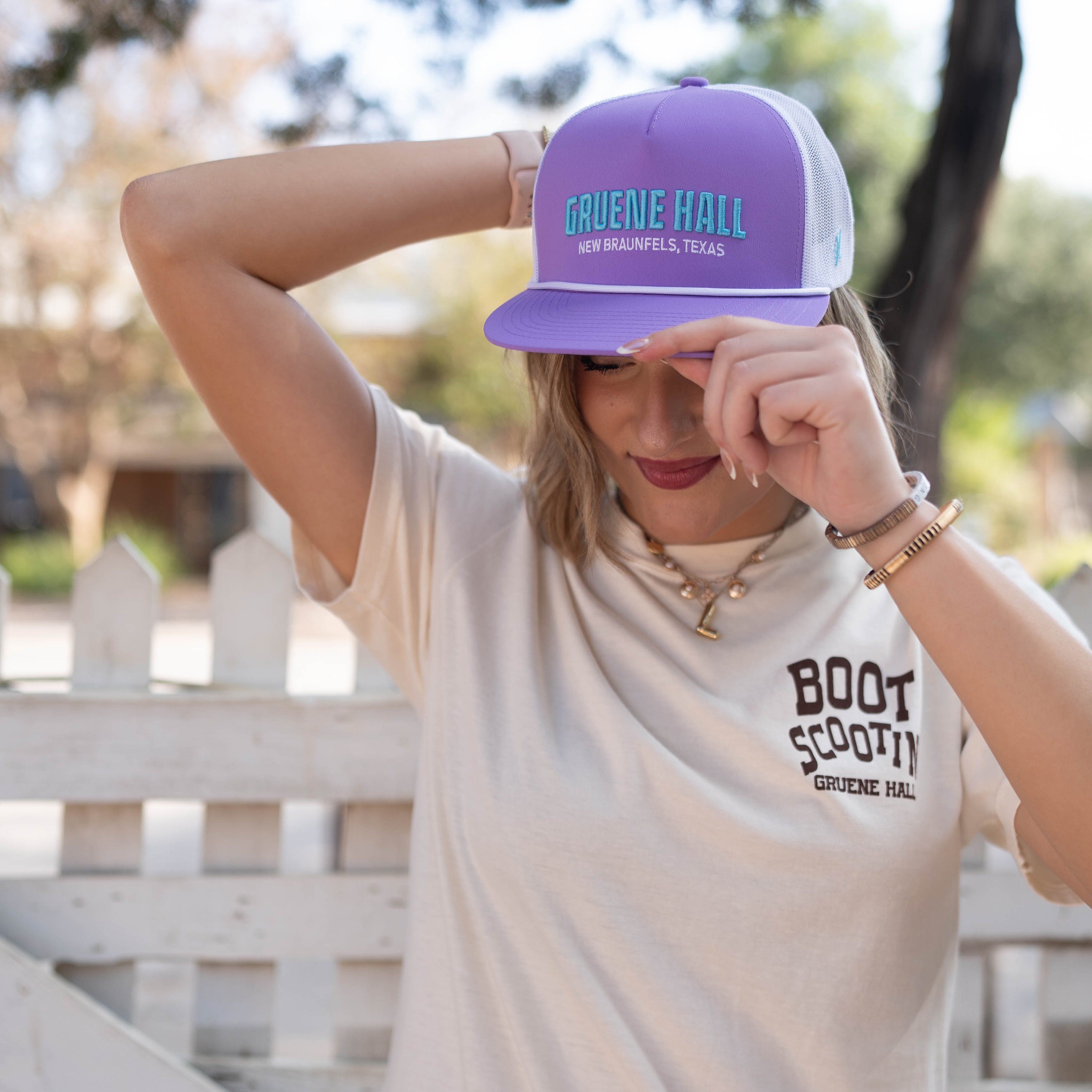 Hooey x Gruene Hall Bold Embroidered Cap #GH2508T-PLWH