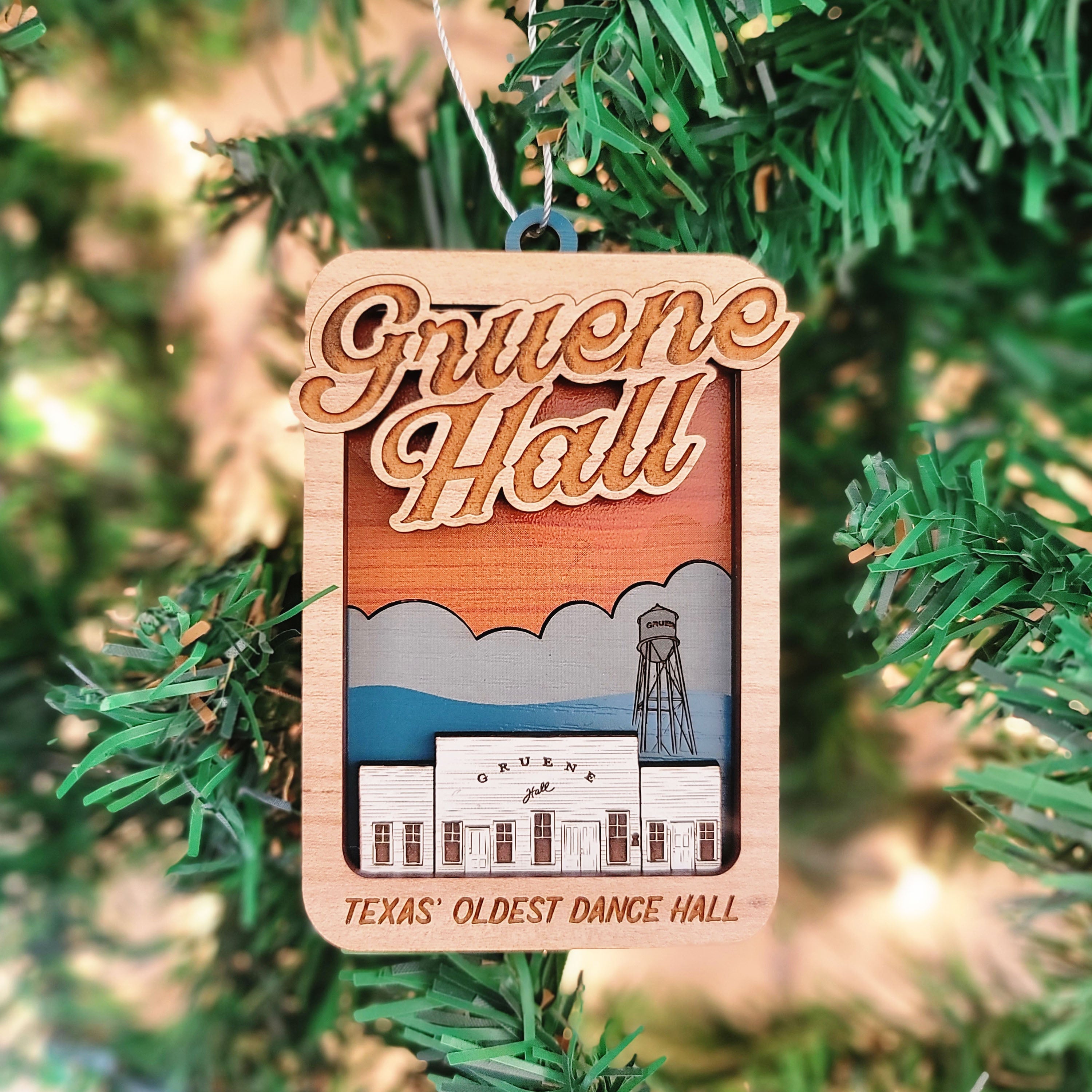 Gruene Hall 3D Scene Wooden Ornament